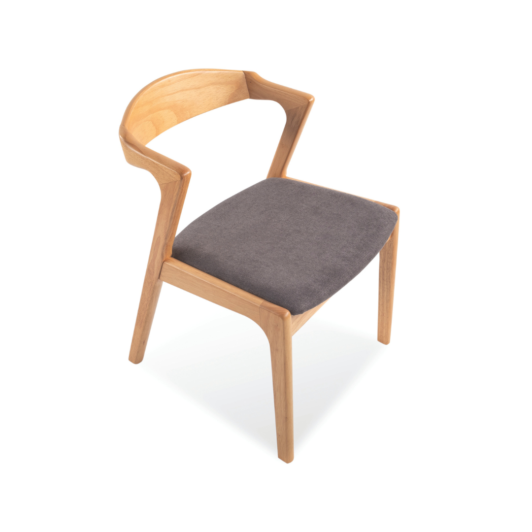 Dara Grey Fabric Wooden Dining Chair