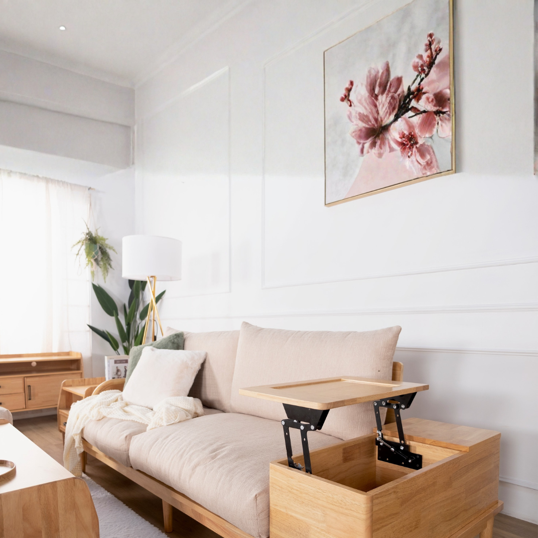Carol Wooden Sofa with Side Storage