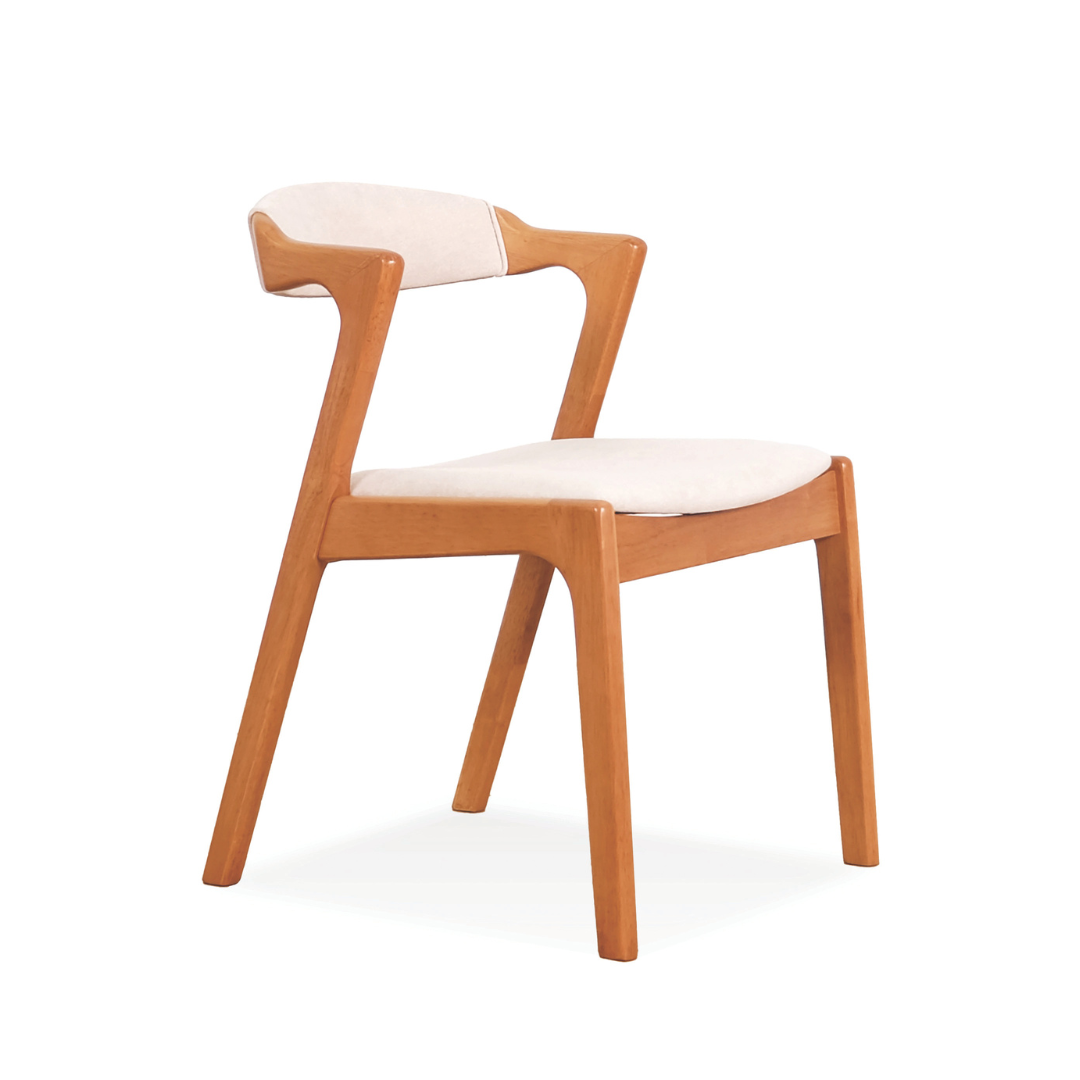 Dara Grey Fabric Wooden Dining Chair