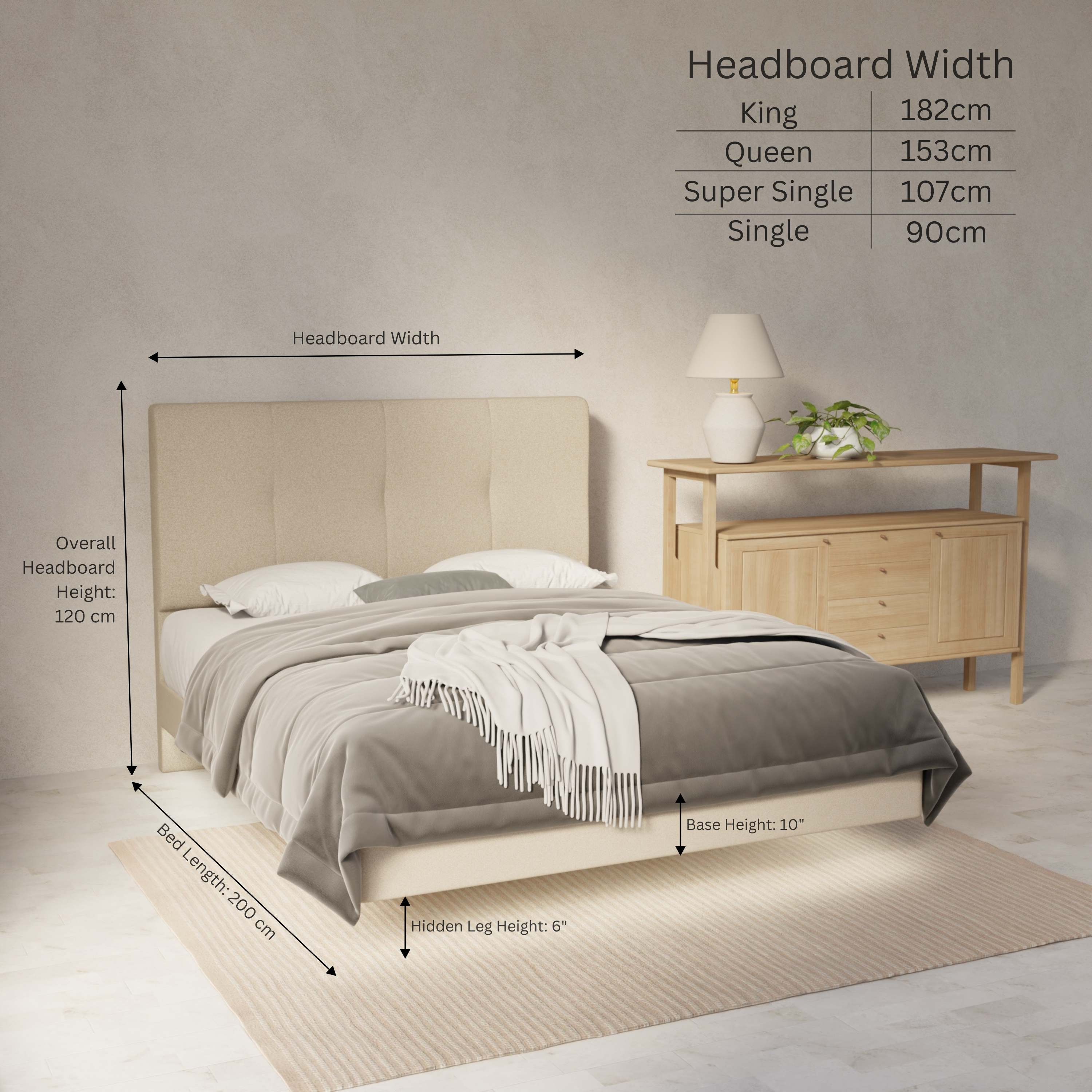 Lyra Fabric Floating Bed Frame (Water Repellent, Pet Friendly & LED) By Somnuz
