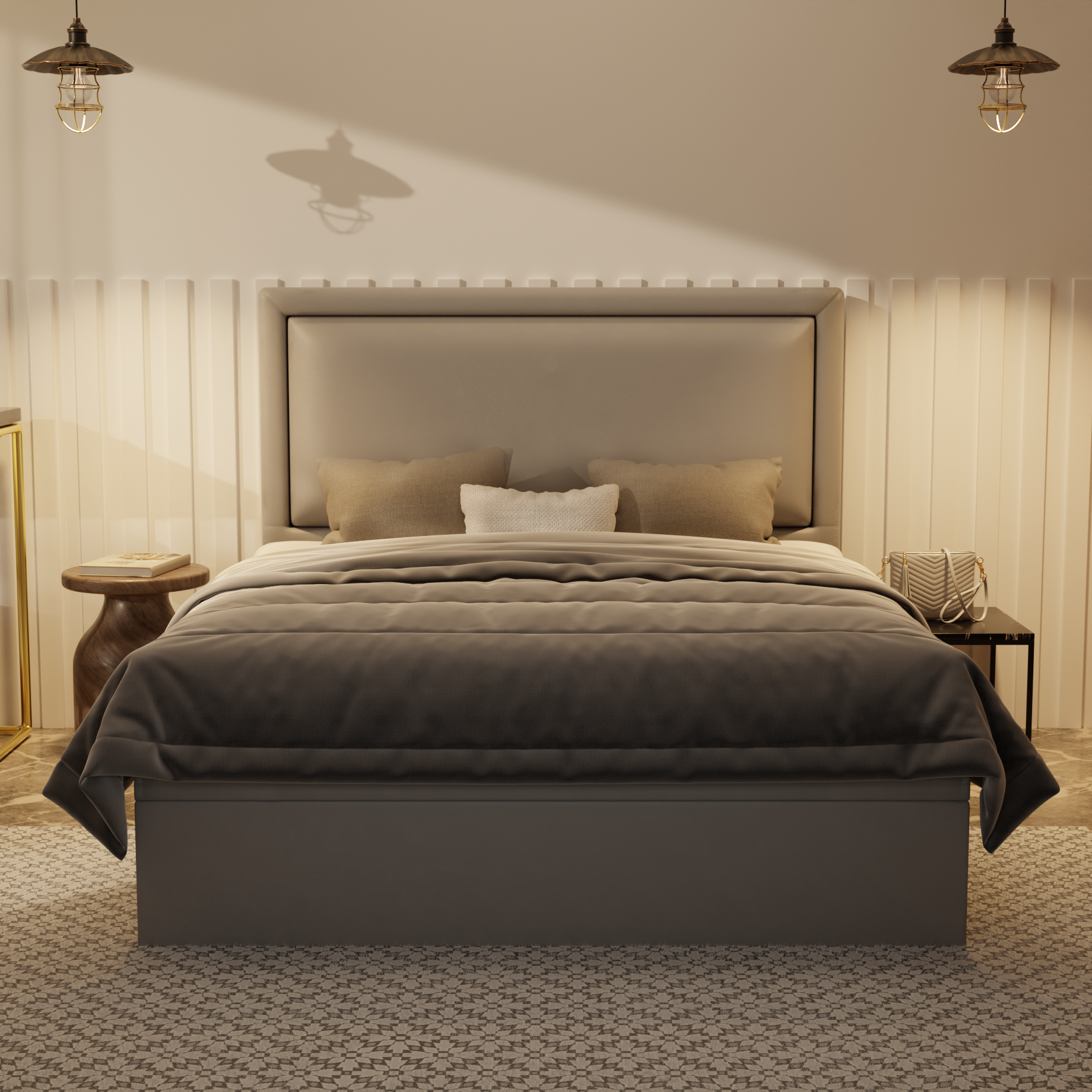 Jinny Genuine Leather Storage Bed (Gas Lift) by Esteller