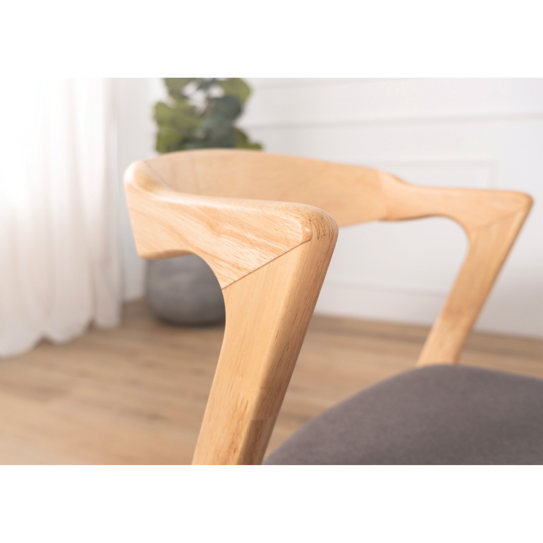 Dara Grey Fabric Wooden Dining Chair