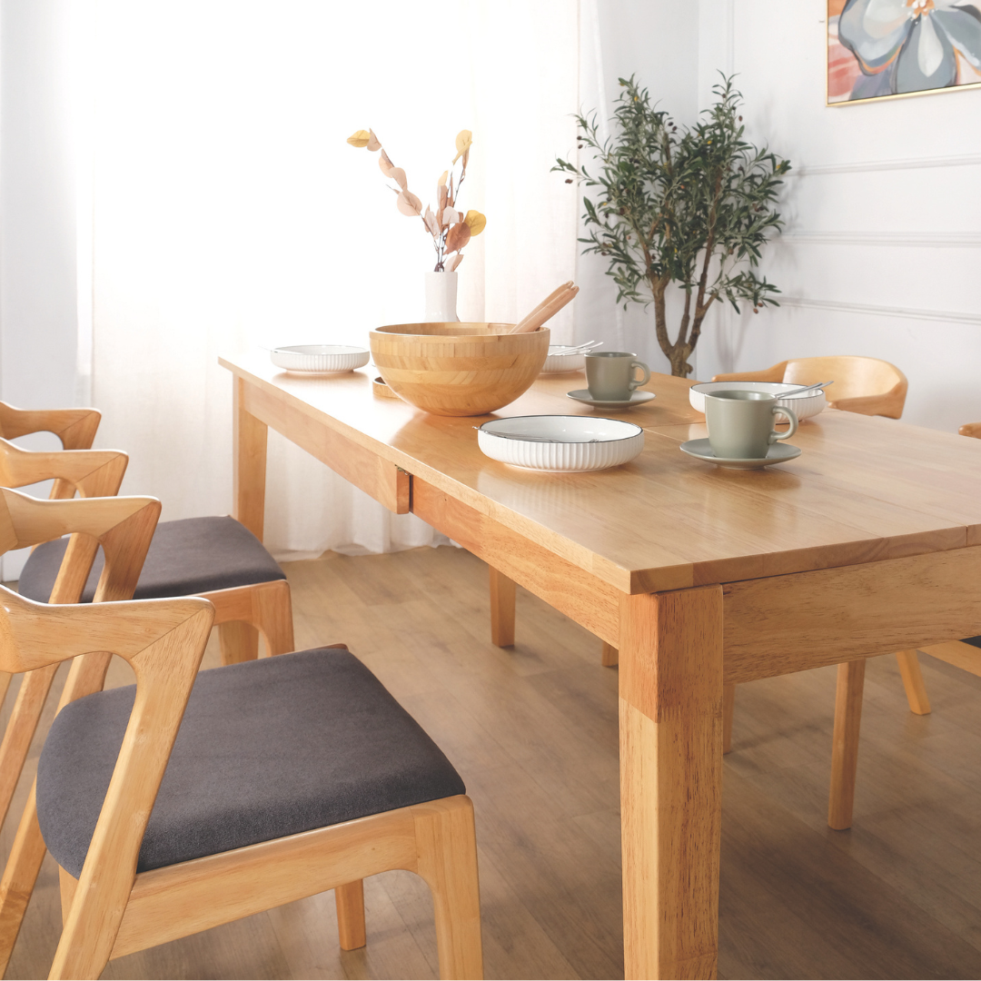 Dara Grey Fabric Wooden Dining Chair