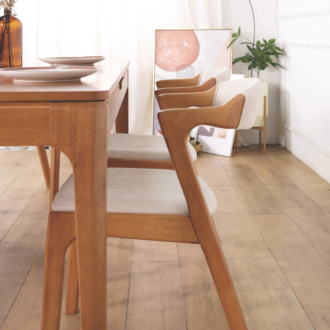 Dara Grey Fabric Wooden Dining Chair