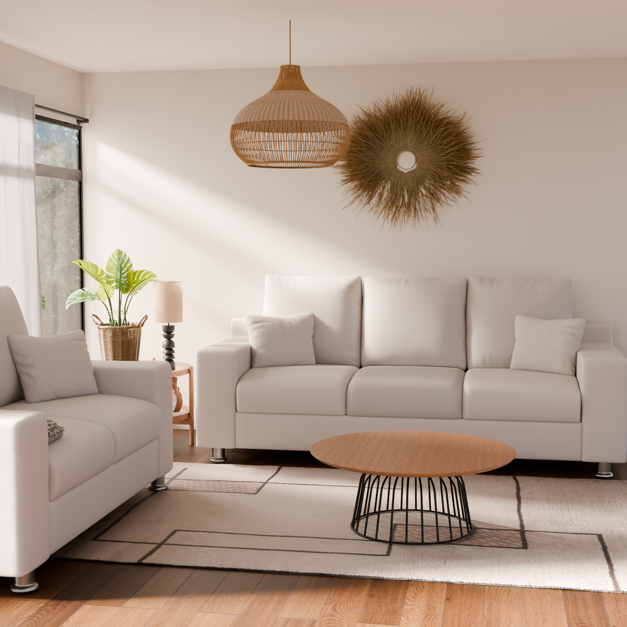 Ochre Fabric Sofa