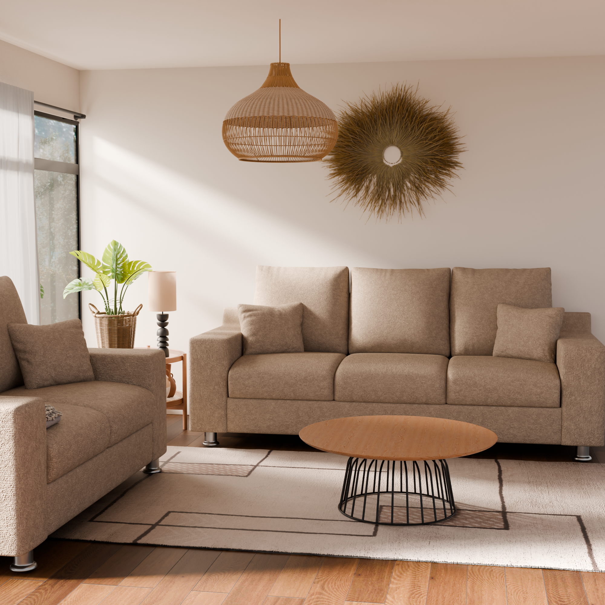 Ochre Fabric Sofa