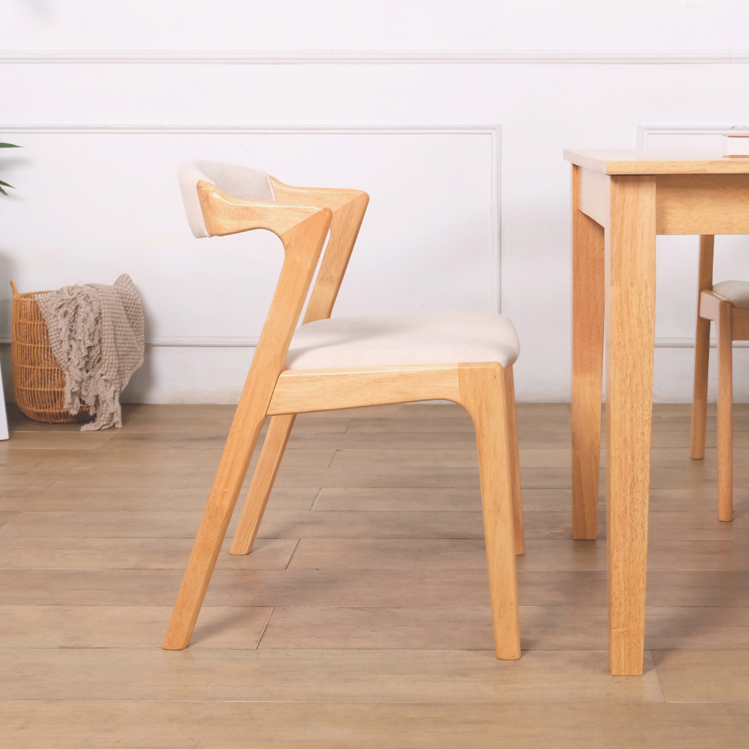 Dara Grey Fabric Wooden Dining Chair