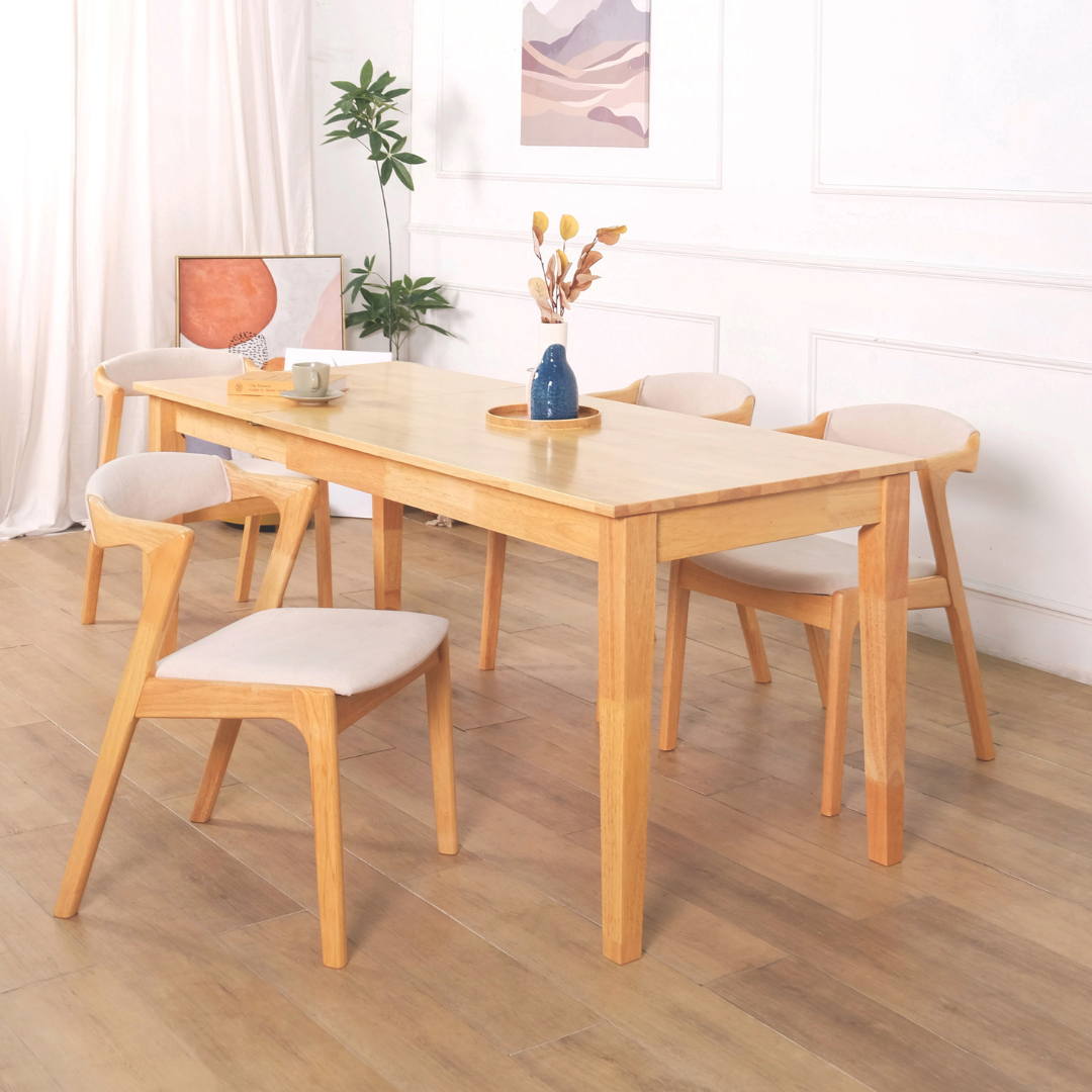 Dara Grey Fabric Wooden Dining Chair