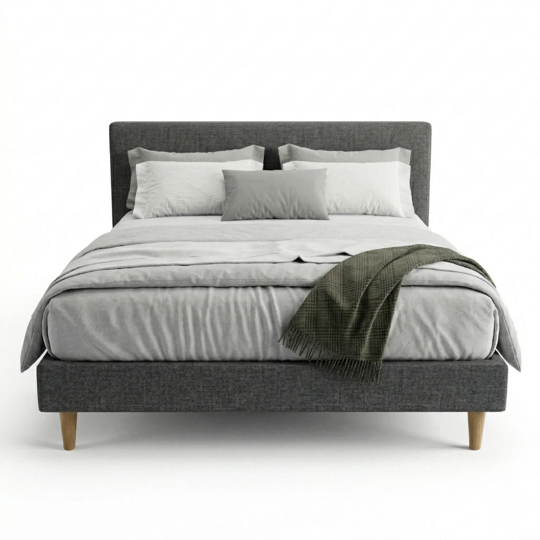 Manovel Fabric Bed Frame (Water Repellent) + Somnuz® Comfy 10" Pocketed Spring Mattress Bed Set