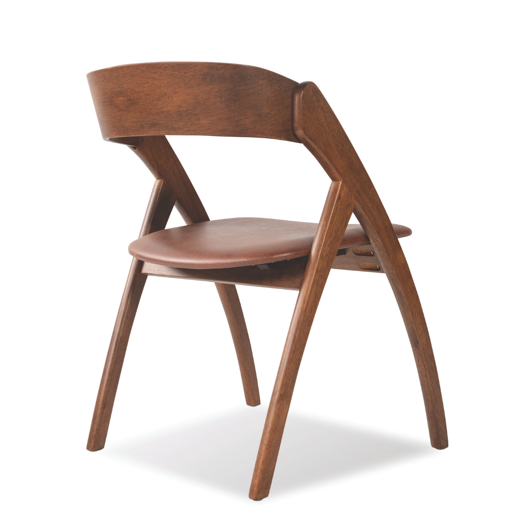 Amella Brown Faux Leather Wooden Dining Chair
