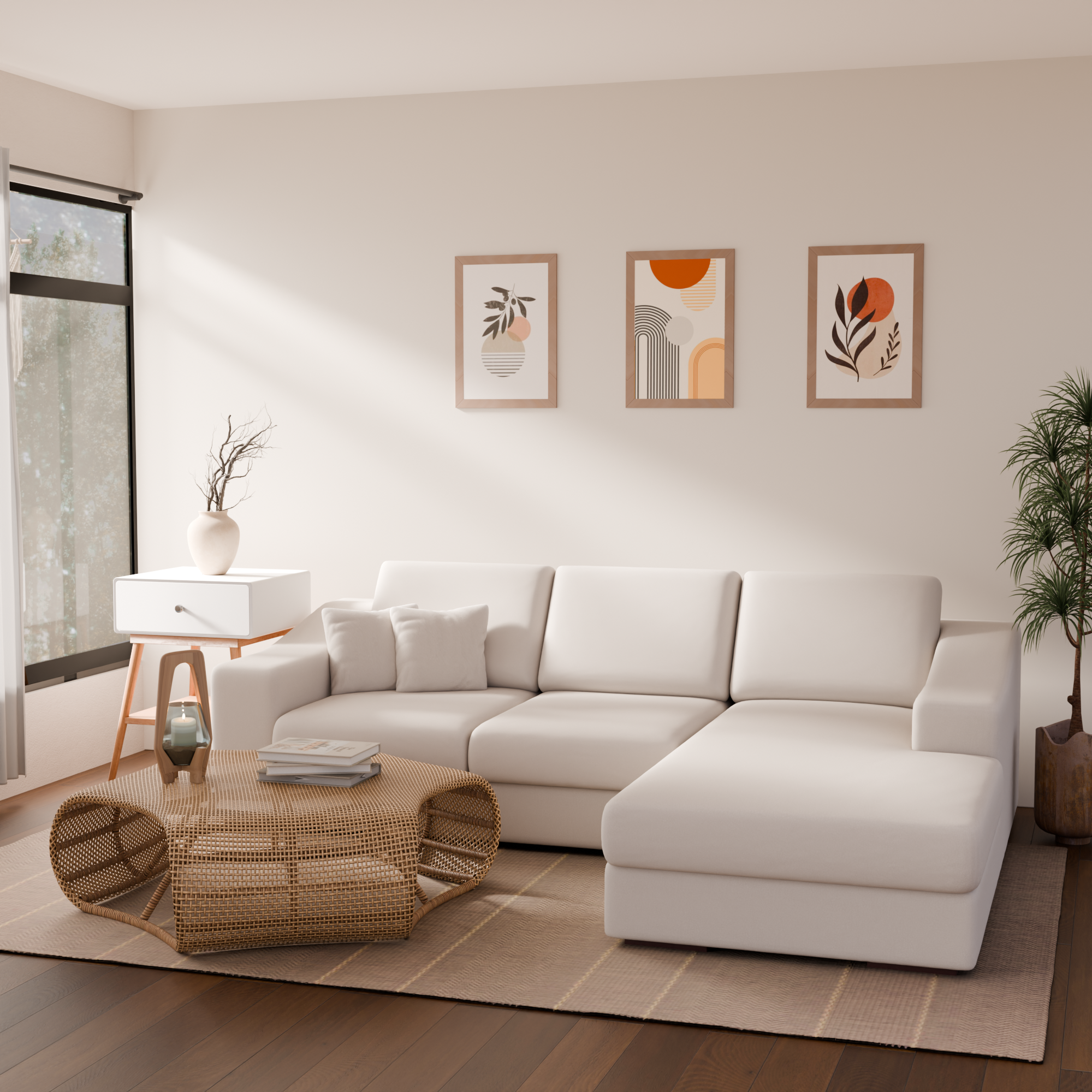 Fern Fabric Sectional Sofa