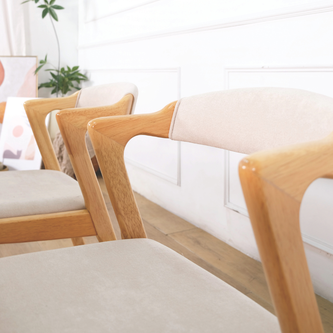 Dara Grey Fabric Wooden Dining Chair