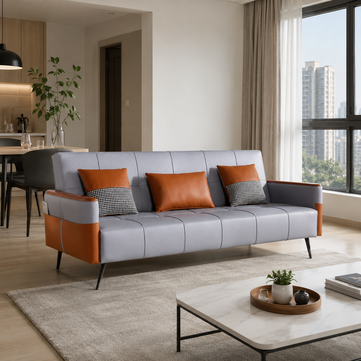 Alvaria Faux Leather Sofa Bed