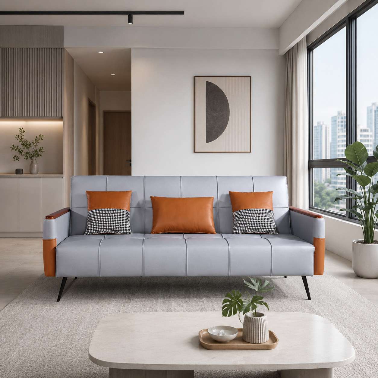 Alvaria Faux Leather Sofa Bed