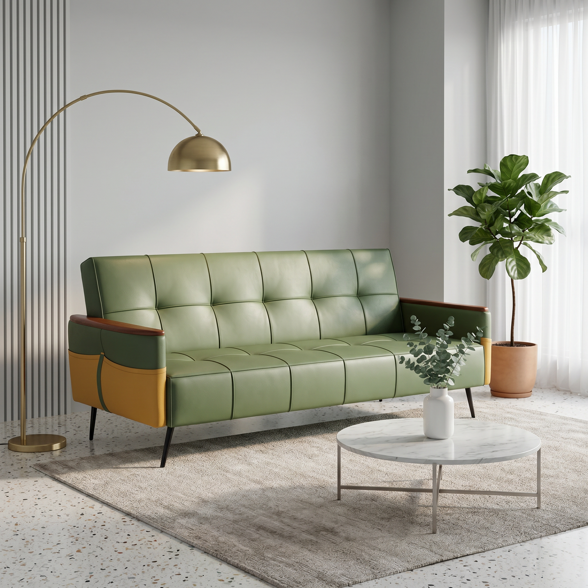 Alvaria Faux Leather Sofa Bed