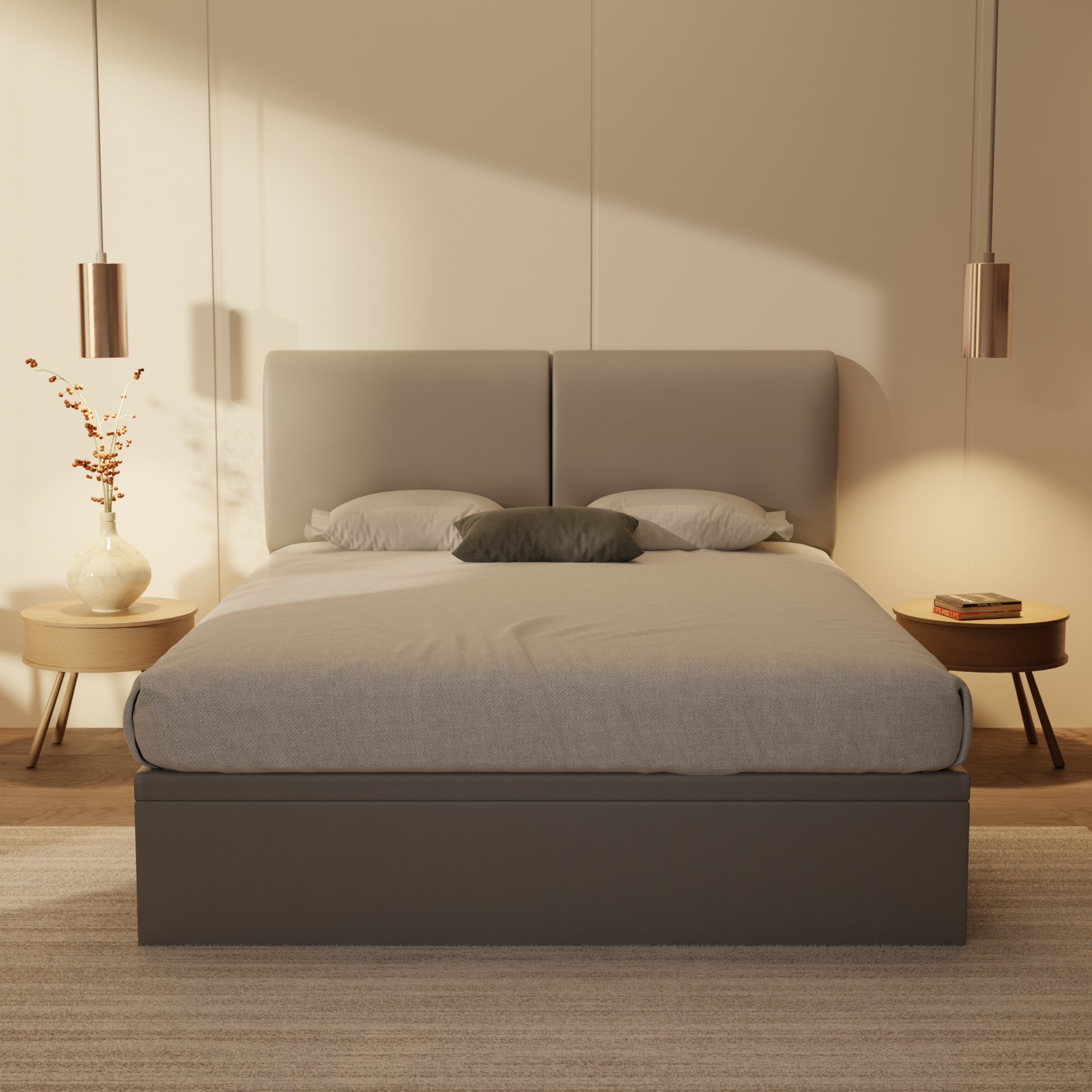 Gretelle Genuine Leather Storage Bed (Gas Lift) by Esteller