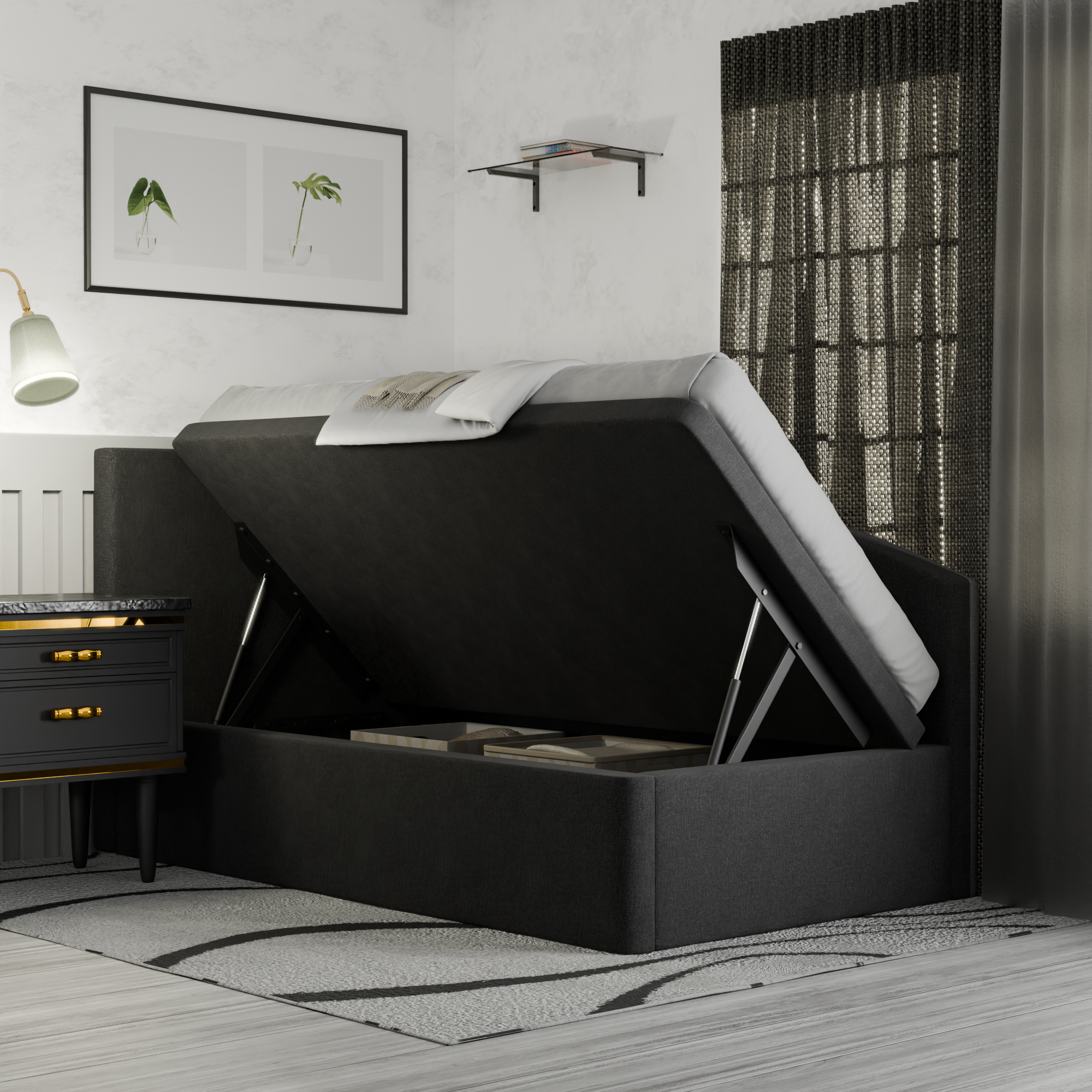Elara Fabric Side Storage Daybed