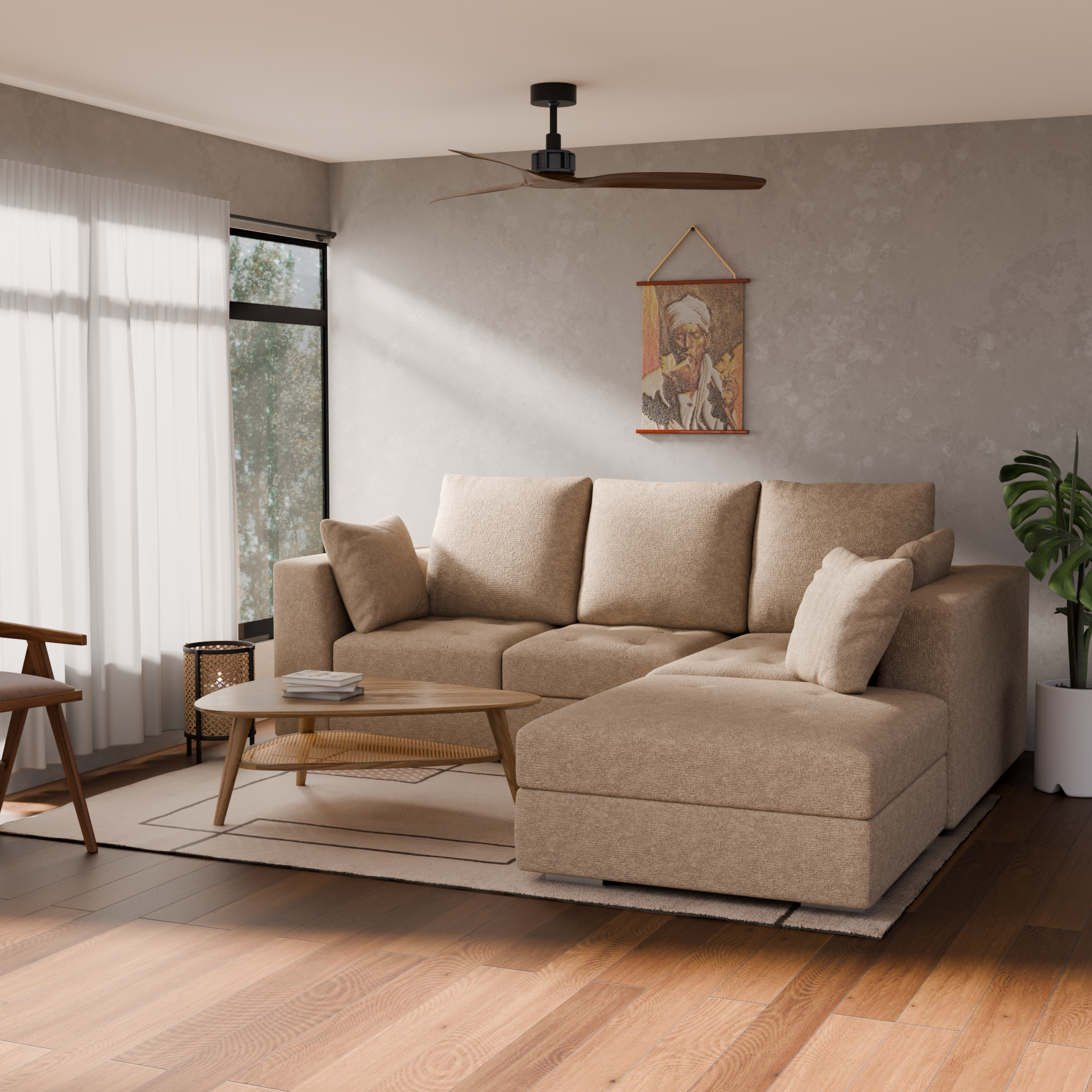 Lennox Fabric Sectional Sofa