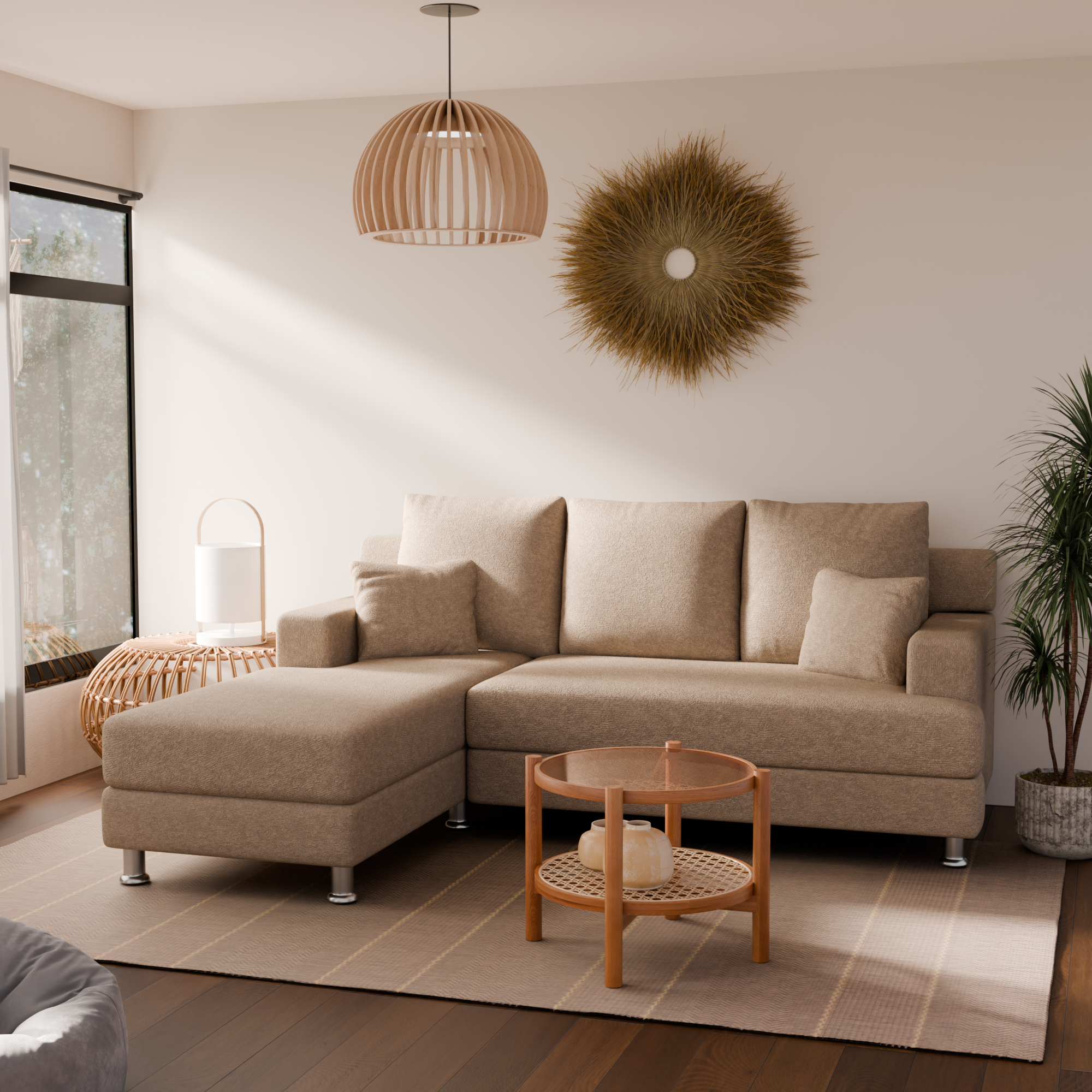 Ivy Fabric Sectional Sofa