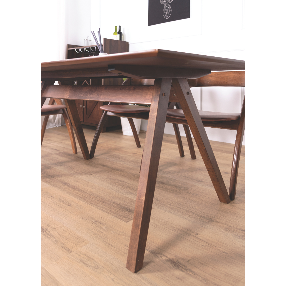 Amella Brown Faux Leather Wooden Dining Chair