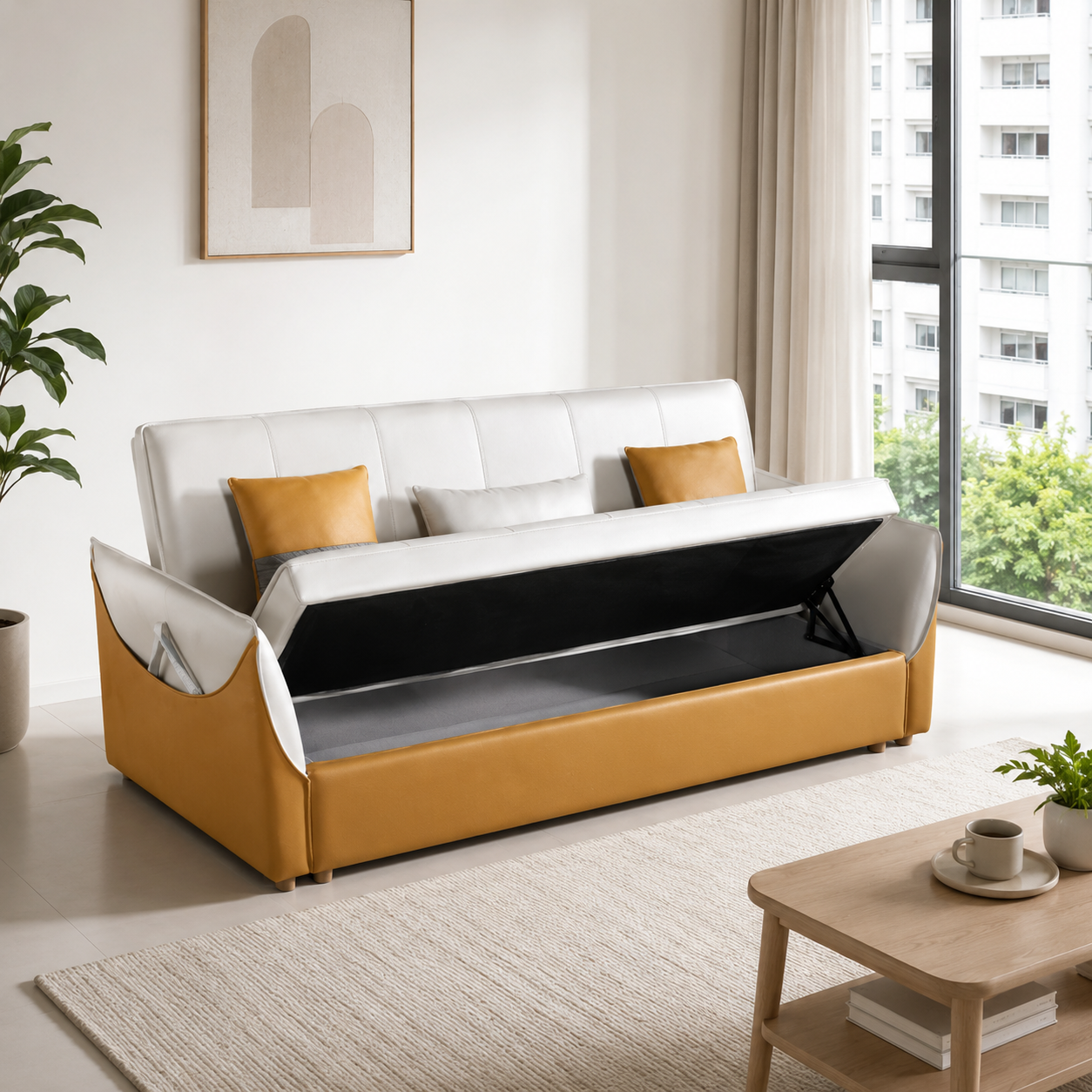 Zarelia Faux Leather Sofa Bed