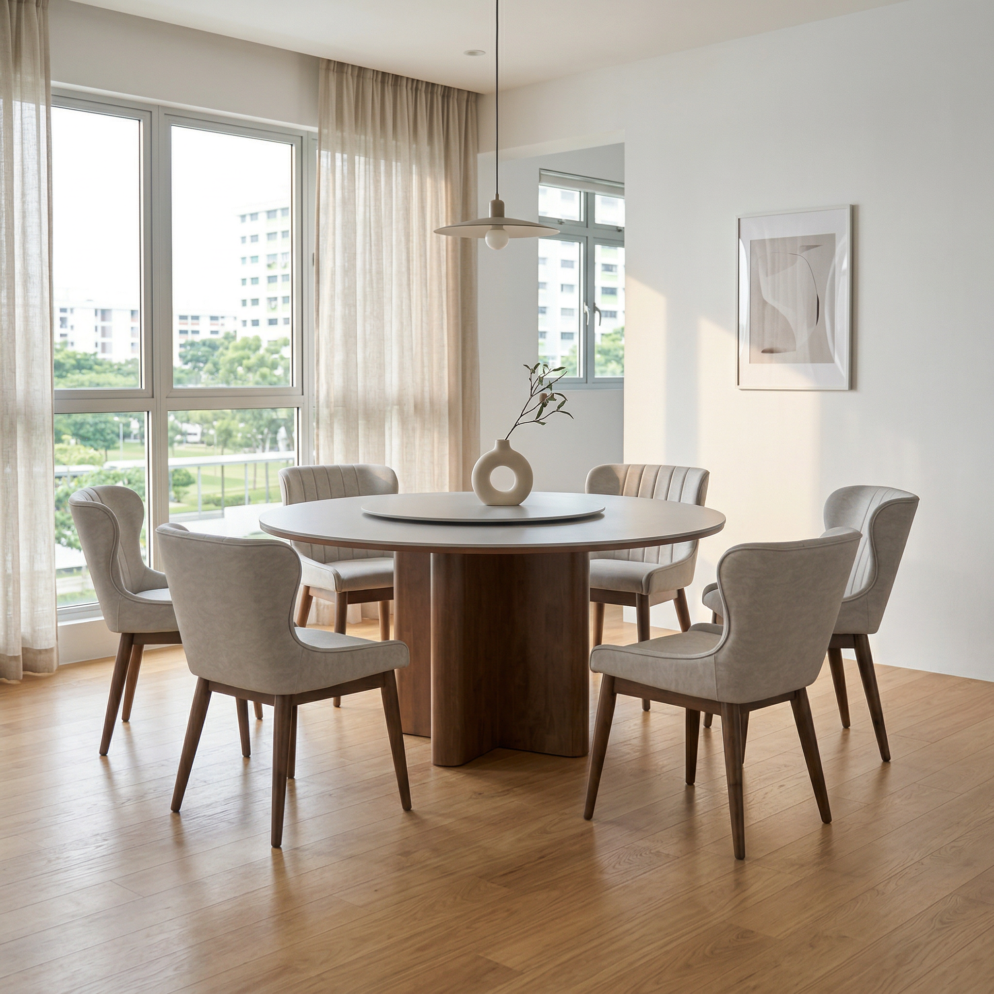 Celine Dining Set (1 Table + 4 Chair) by Wood Haven