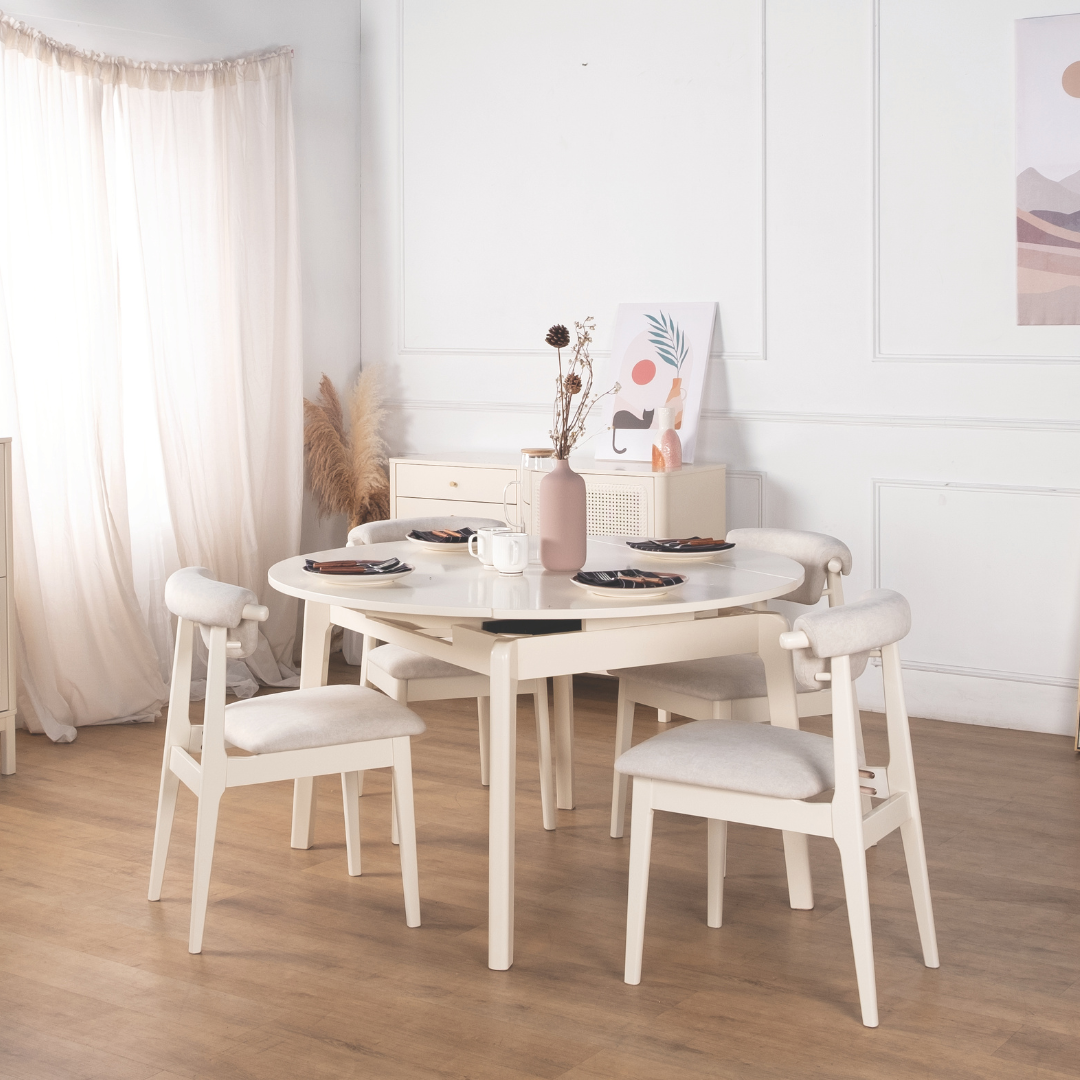 Ivory Wooden Dining Chair