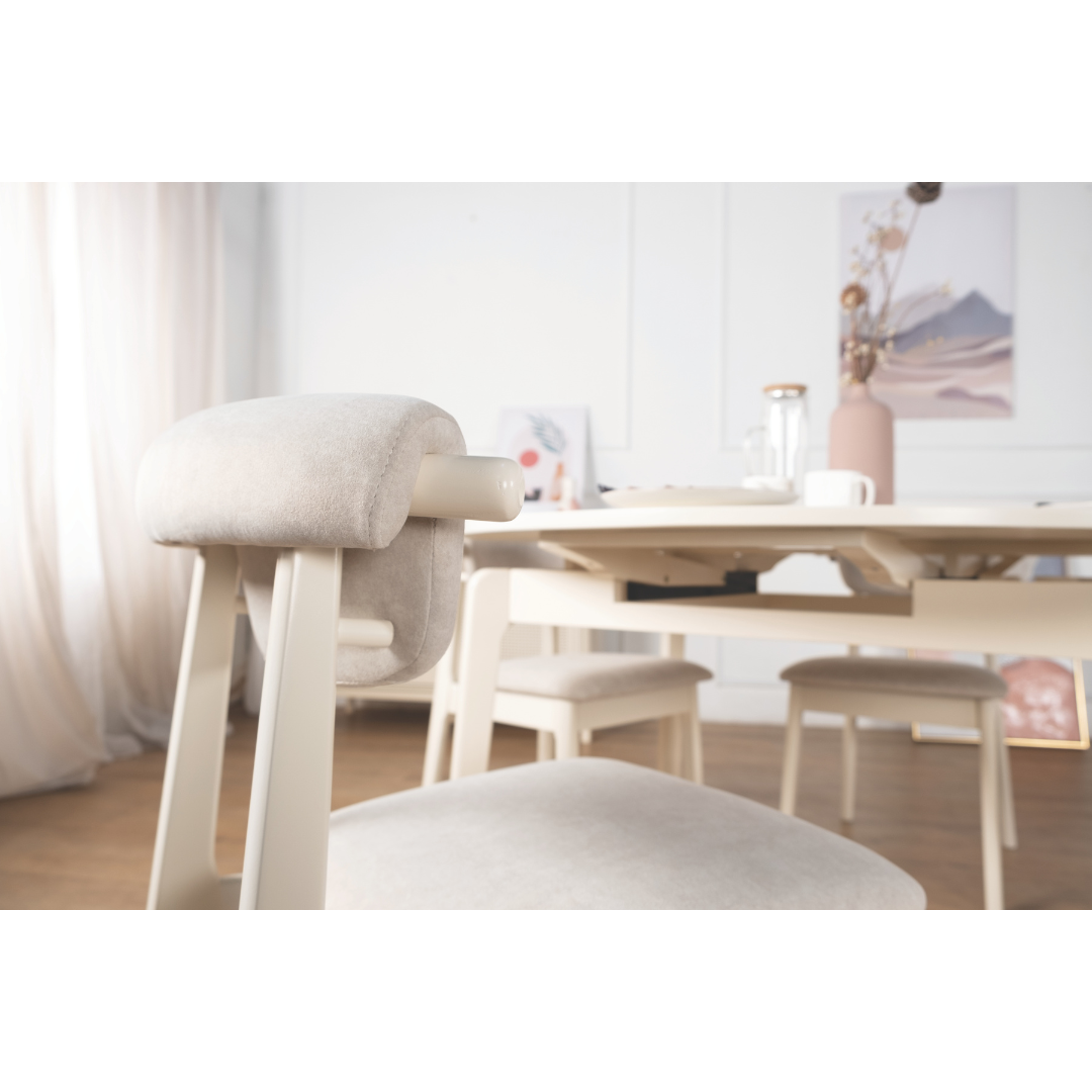 Ivory Wooden Dining Chair
