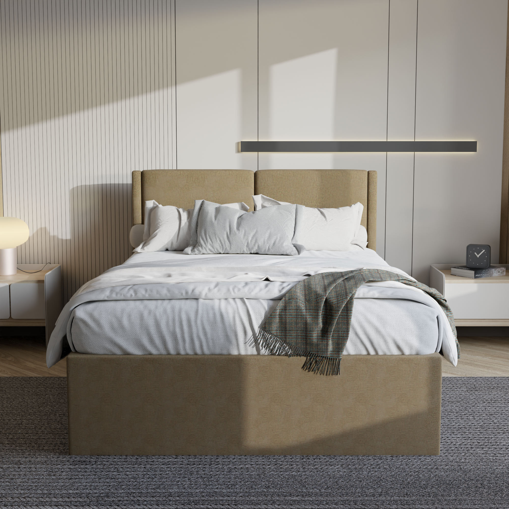 Garry Fabric Drawer Bed Frame (Water Repellent)