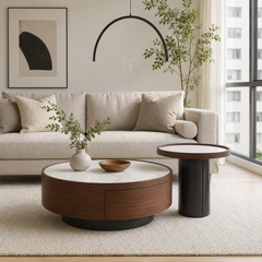Novi Round Storage Coffee Table