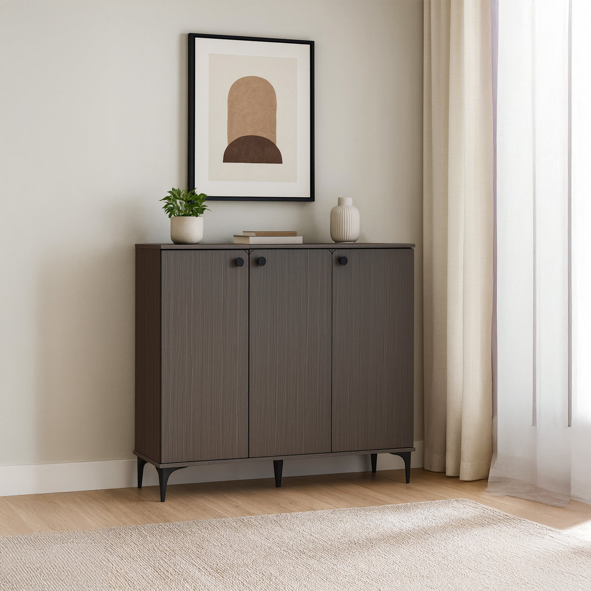 Stilo 3 Door Shoe Cabinet (119cm)