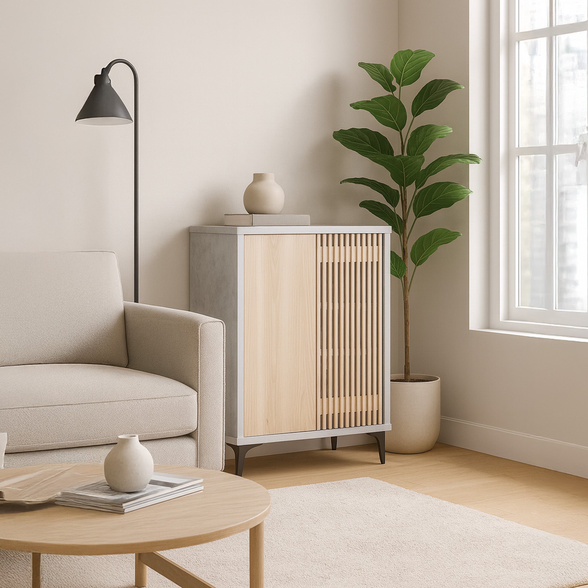 Fiera 2 Door Shoe Cabinet (80cm)