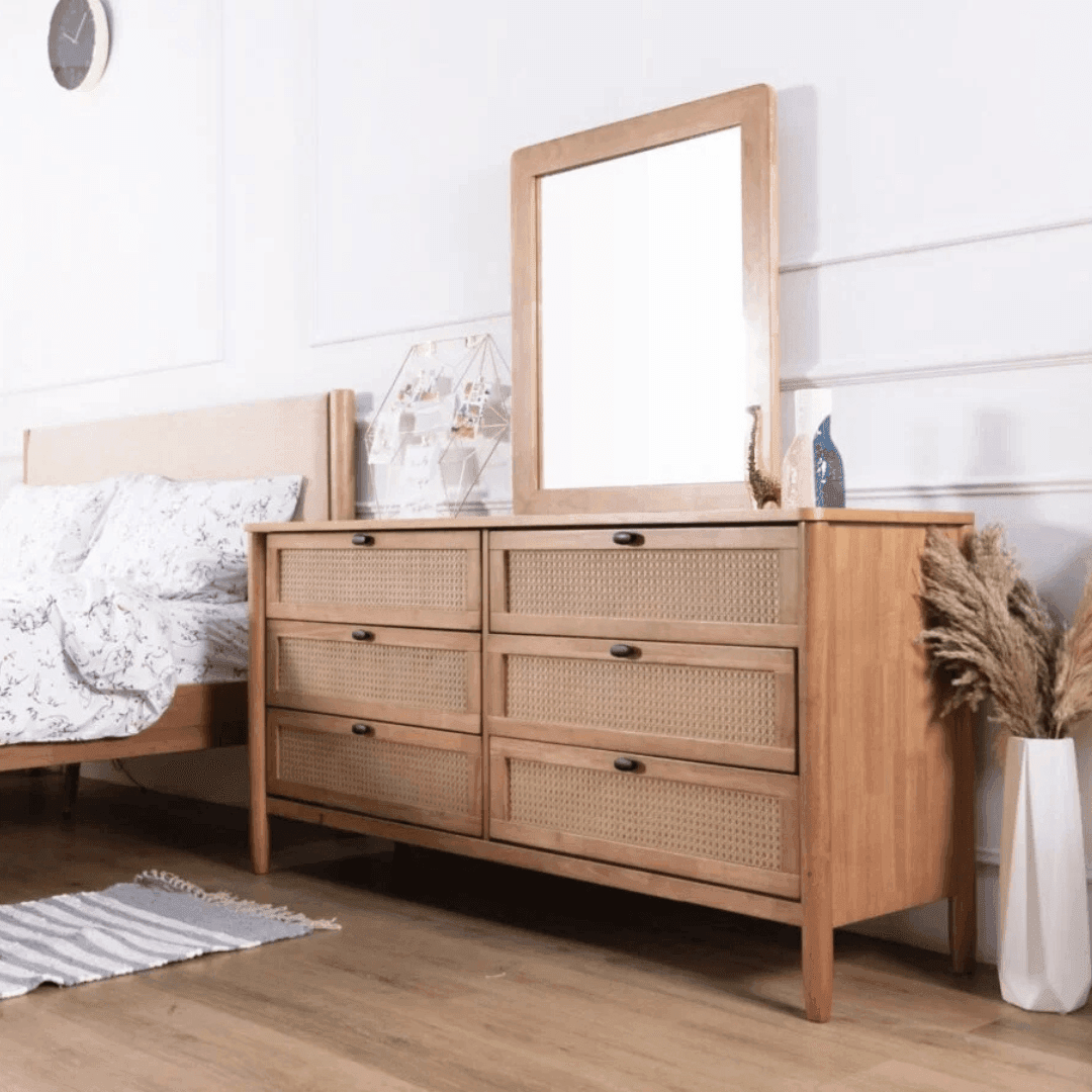 Megafurniture | Delora Senior Rattan Wooden Chest of Drawer | Chest of Drawer