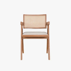 Megafurniture | Delora Rattan Dining Chair with Cushion | Wooden Dining Chair