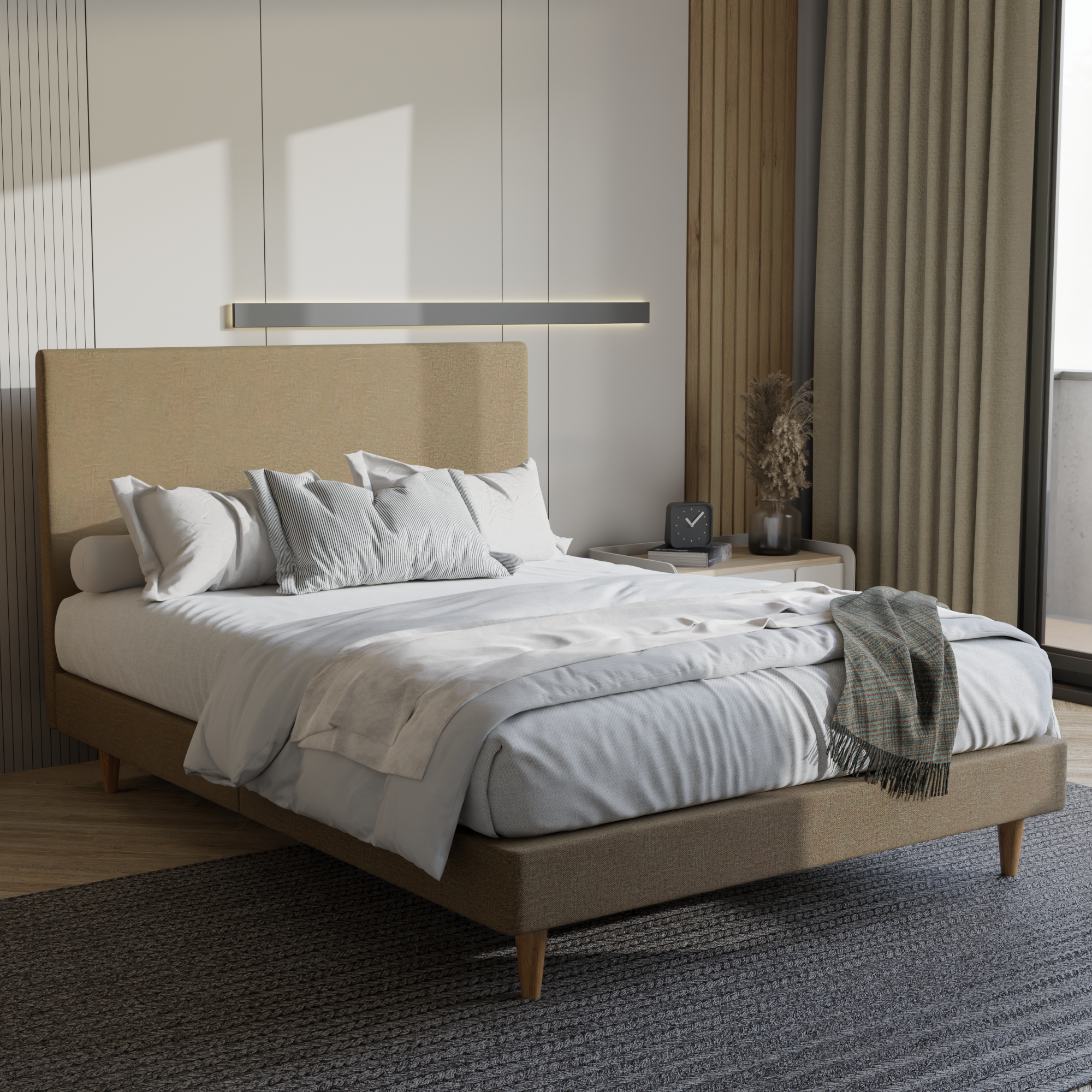 Manovel Fabric Bed Frame (Water Repellent)