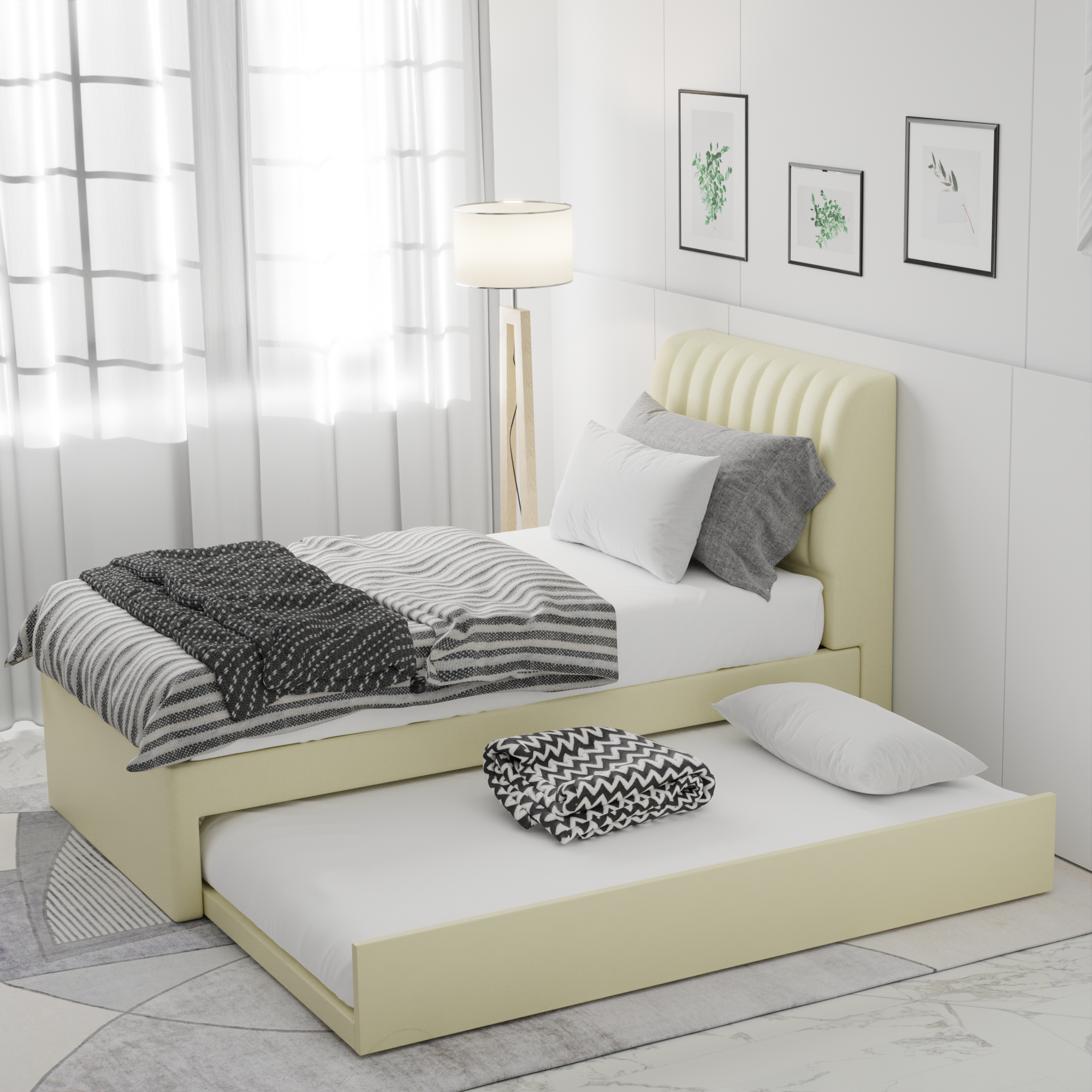 Vicky Faux Leather 3 in 1 Pull-Out Bed Frame