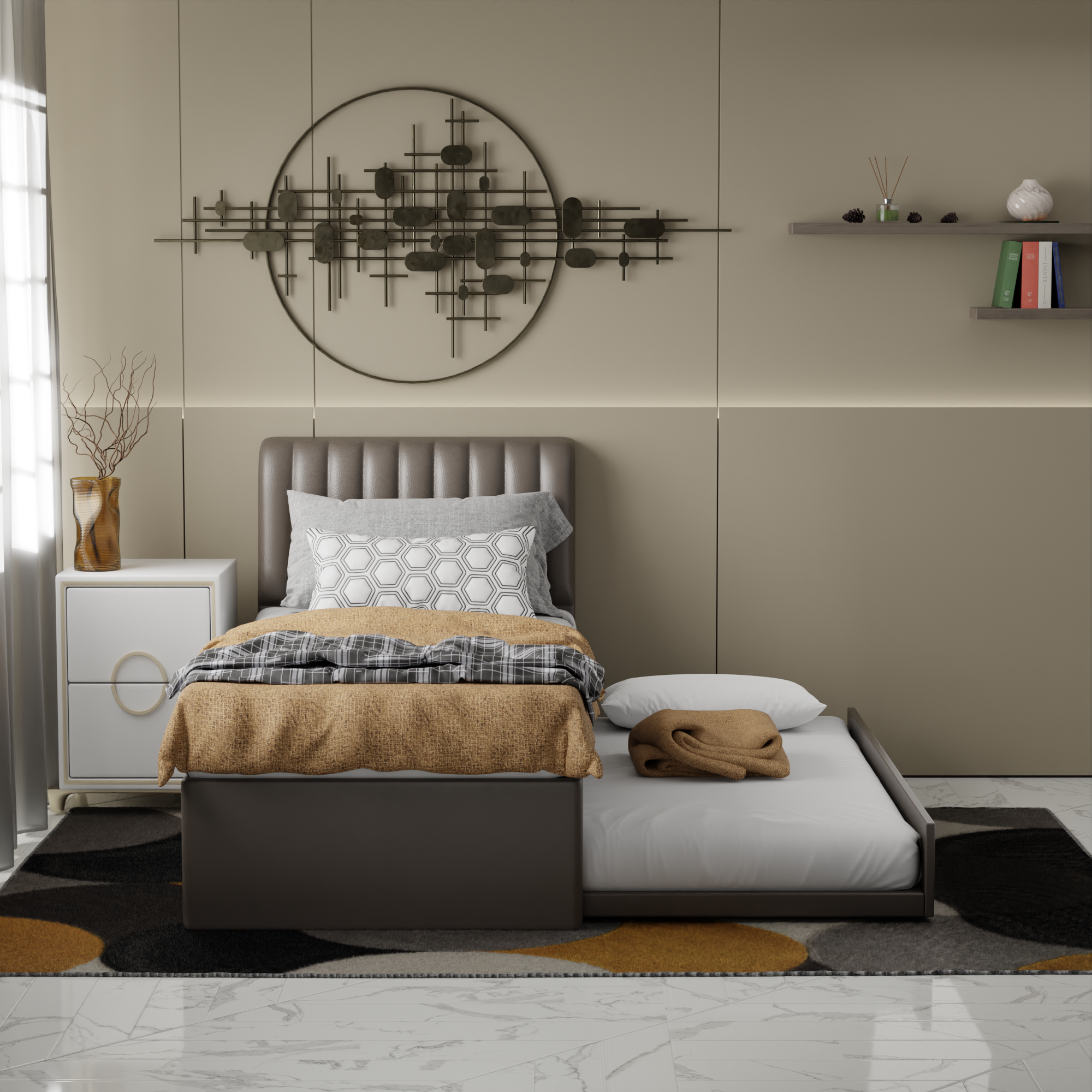 Vicky Faux Leather 3 in 1 Pull-Out Bed Frame