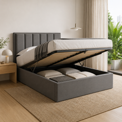 Snova Grey Storage Bed + Somnuz® Comforto Mattress