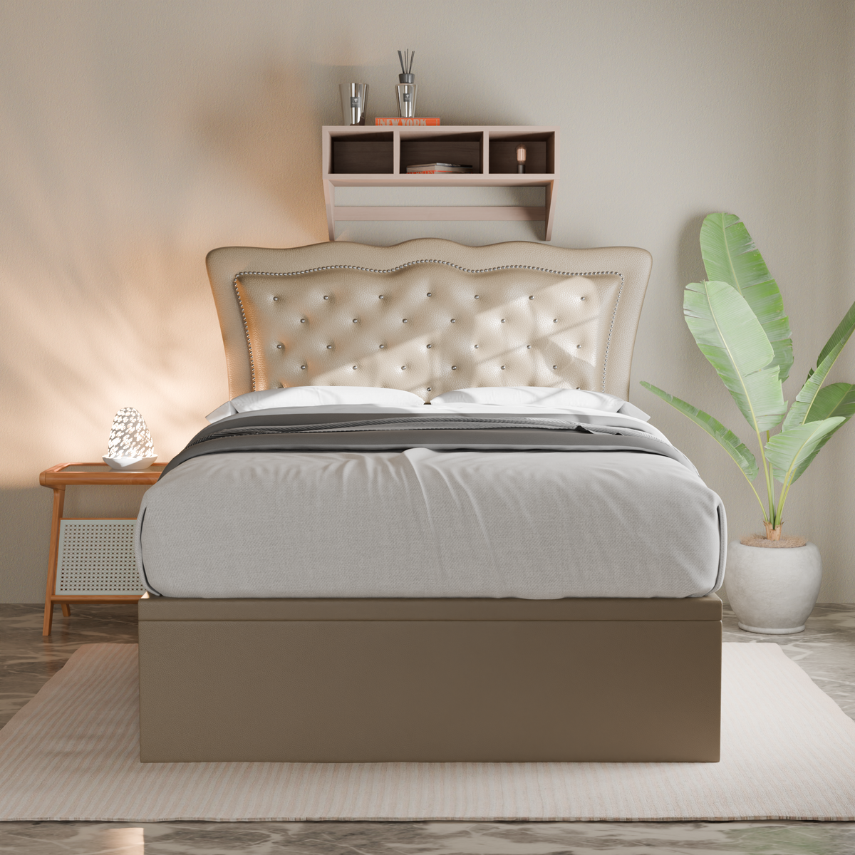 Cresson Faux Leather Storage Bed Frame