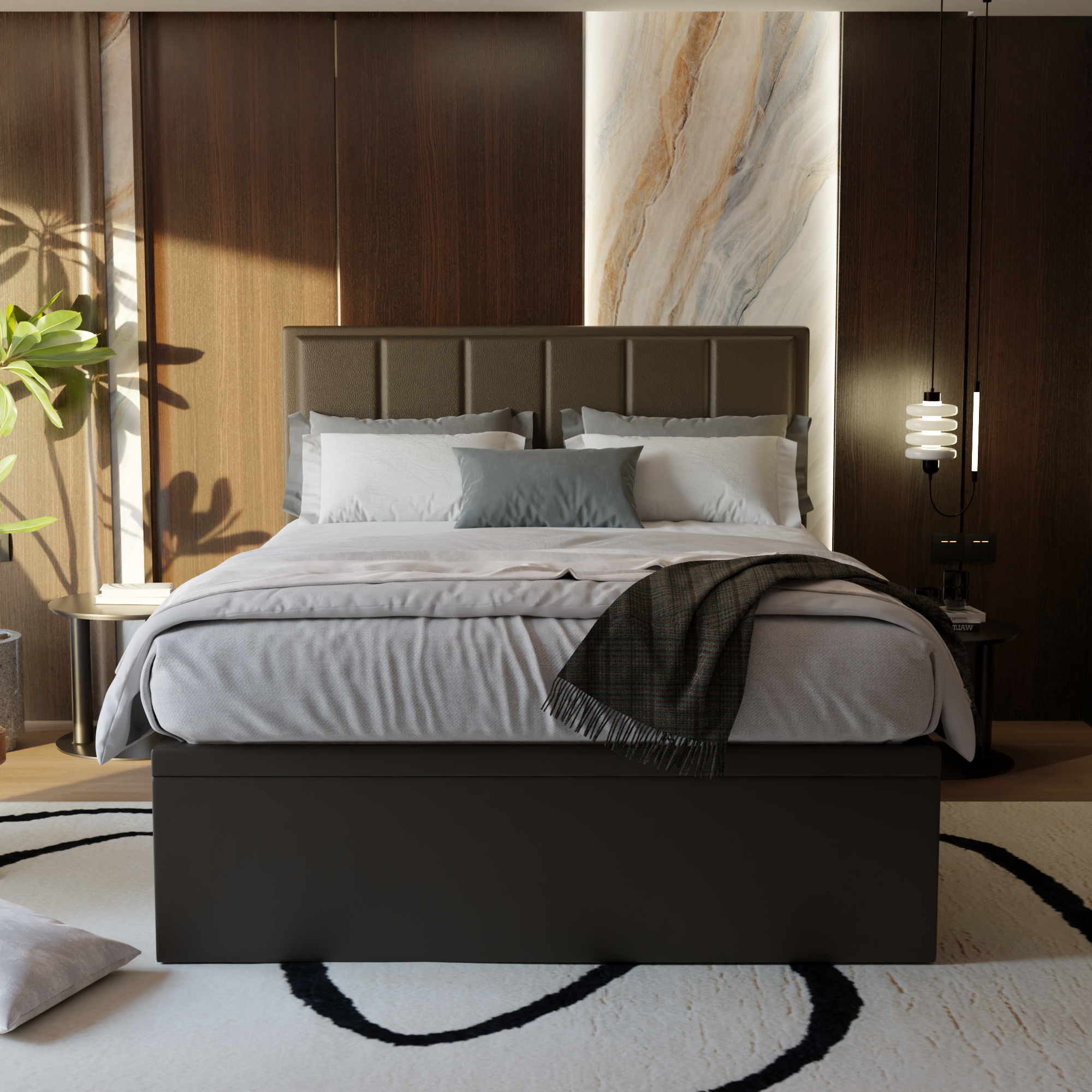 Snova Faux Leather Storage Bed