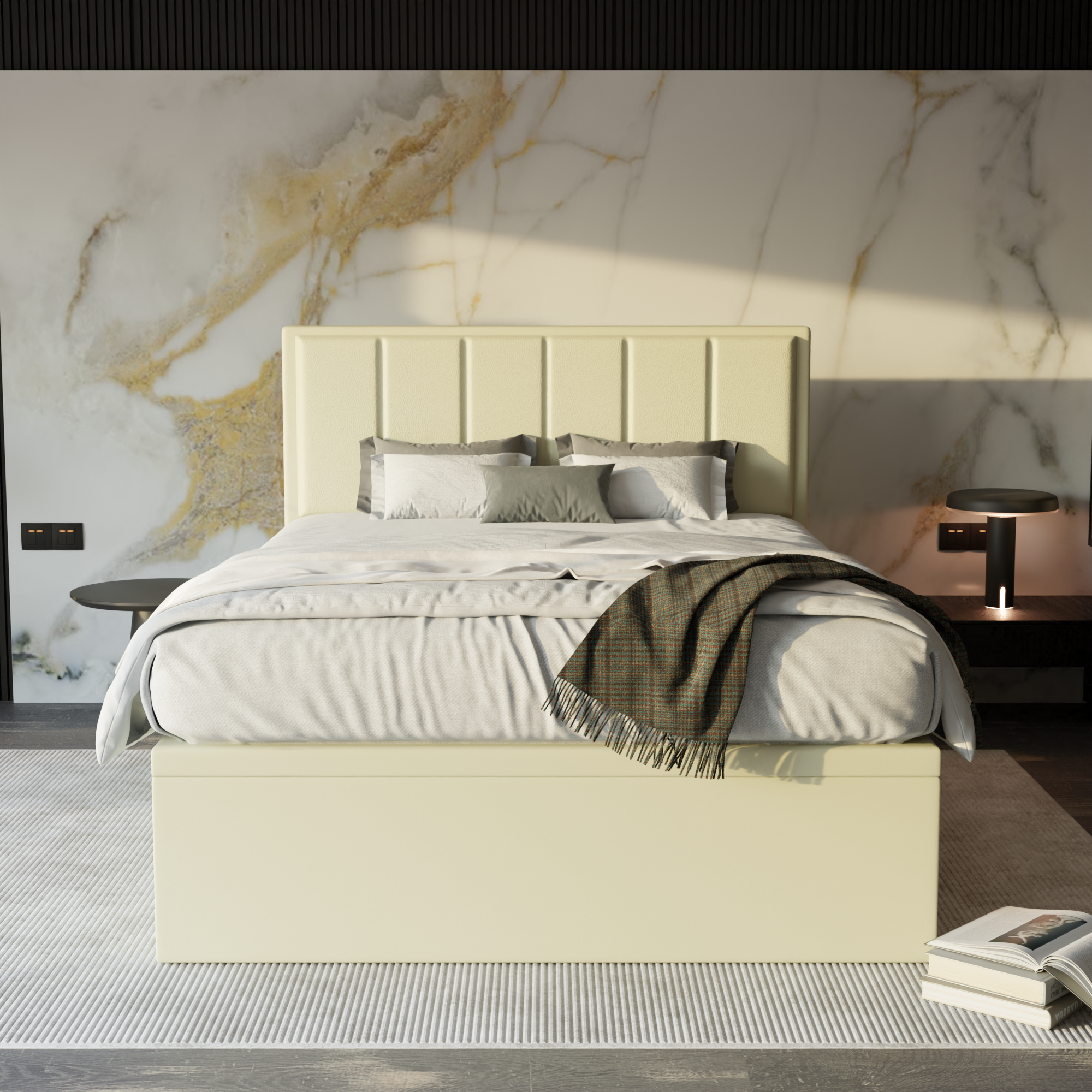 Snova Faux Leather Storage Bed