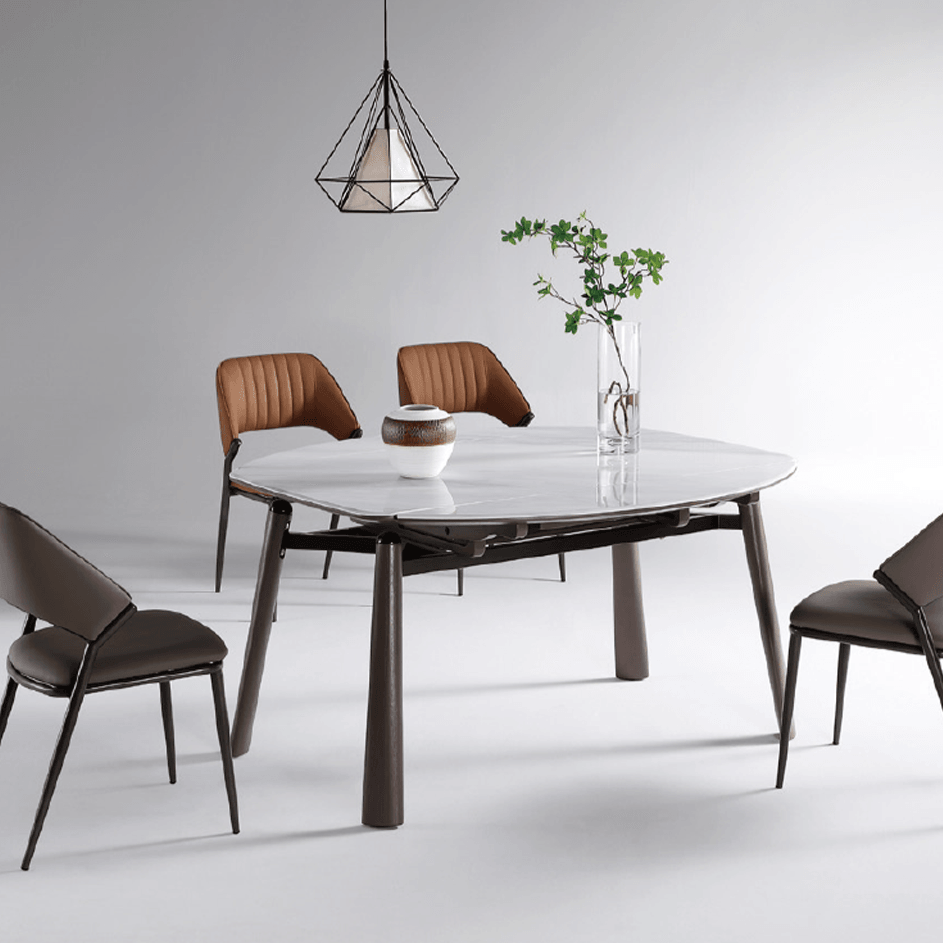 Ginny Sintered Stone Extendable Round Dining Table