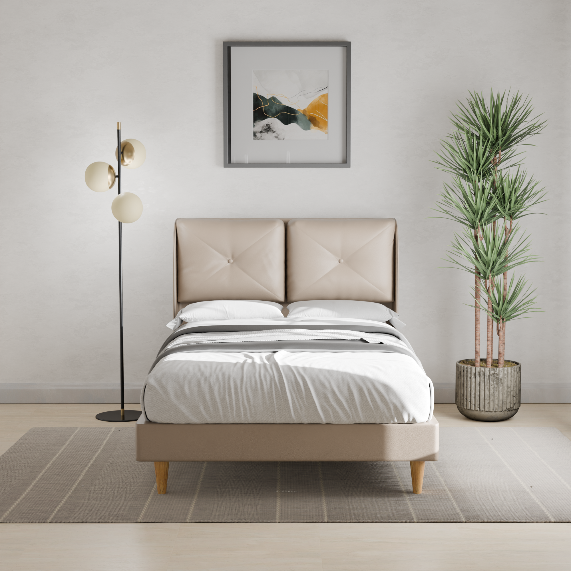 Kendrix Faux Leather Bed Frame