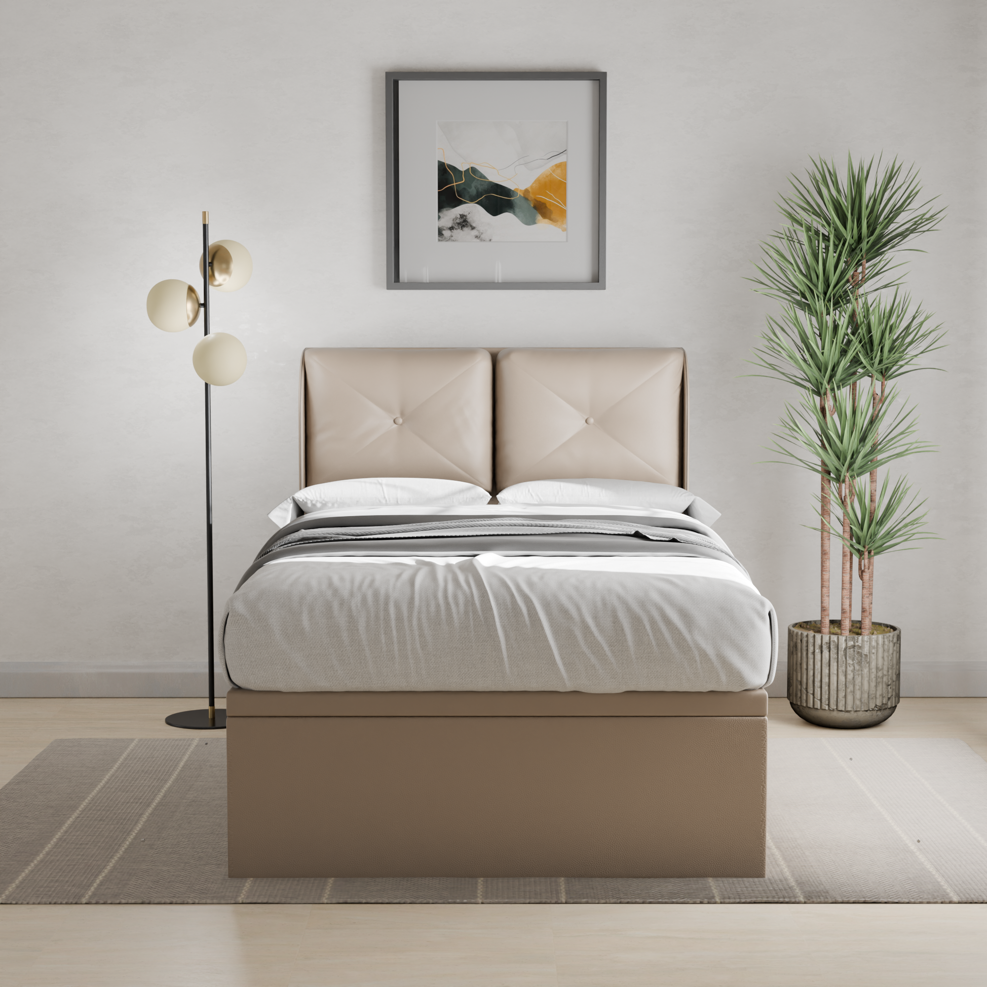 Kendrix Faux Leather Storage Bed Frame