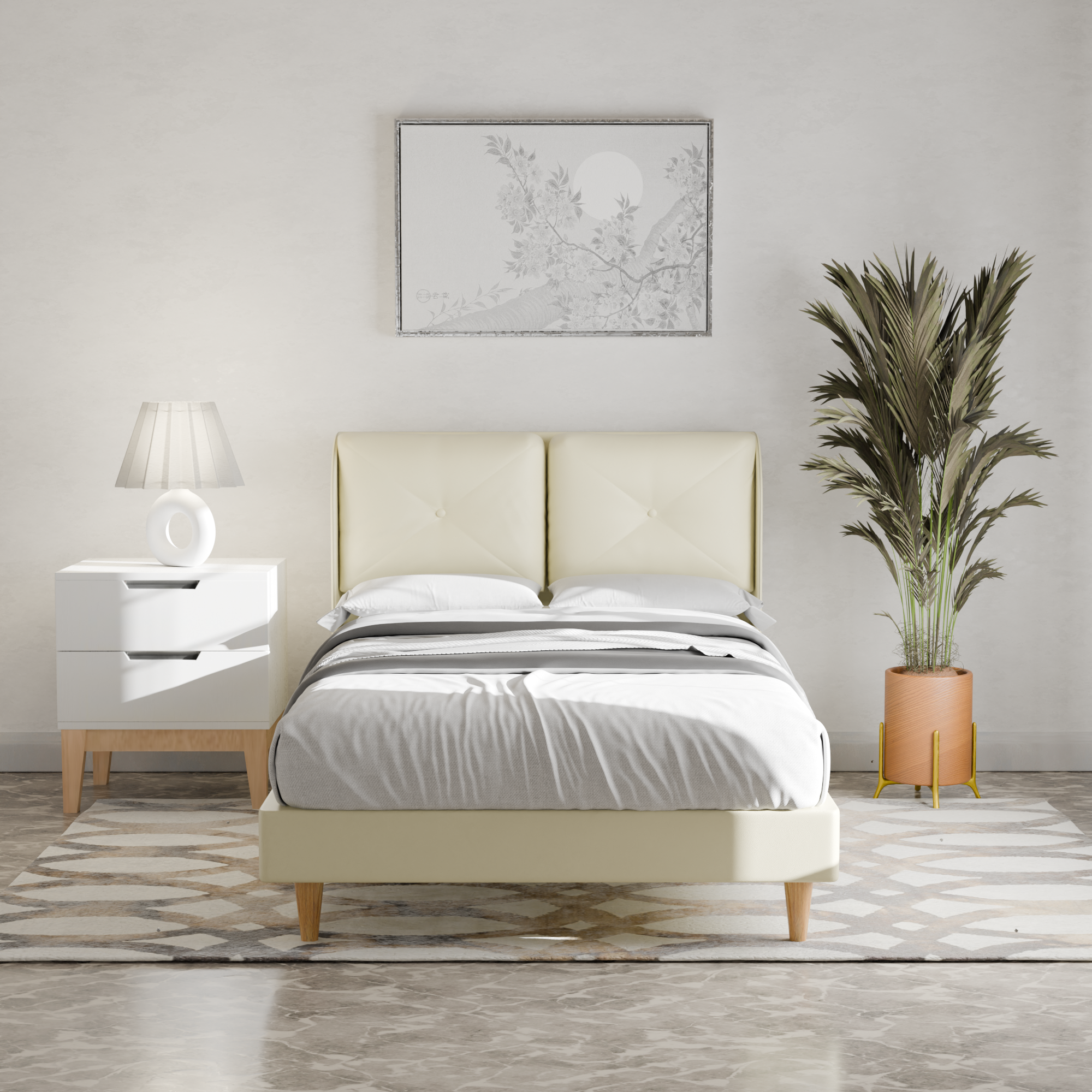 Kendrix Faux Leather Bed Frame