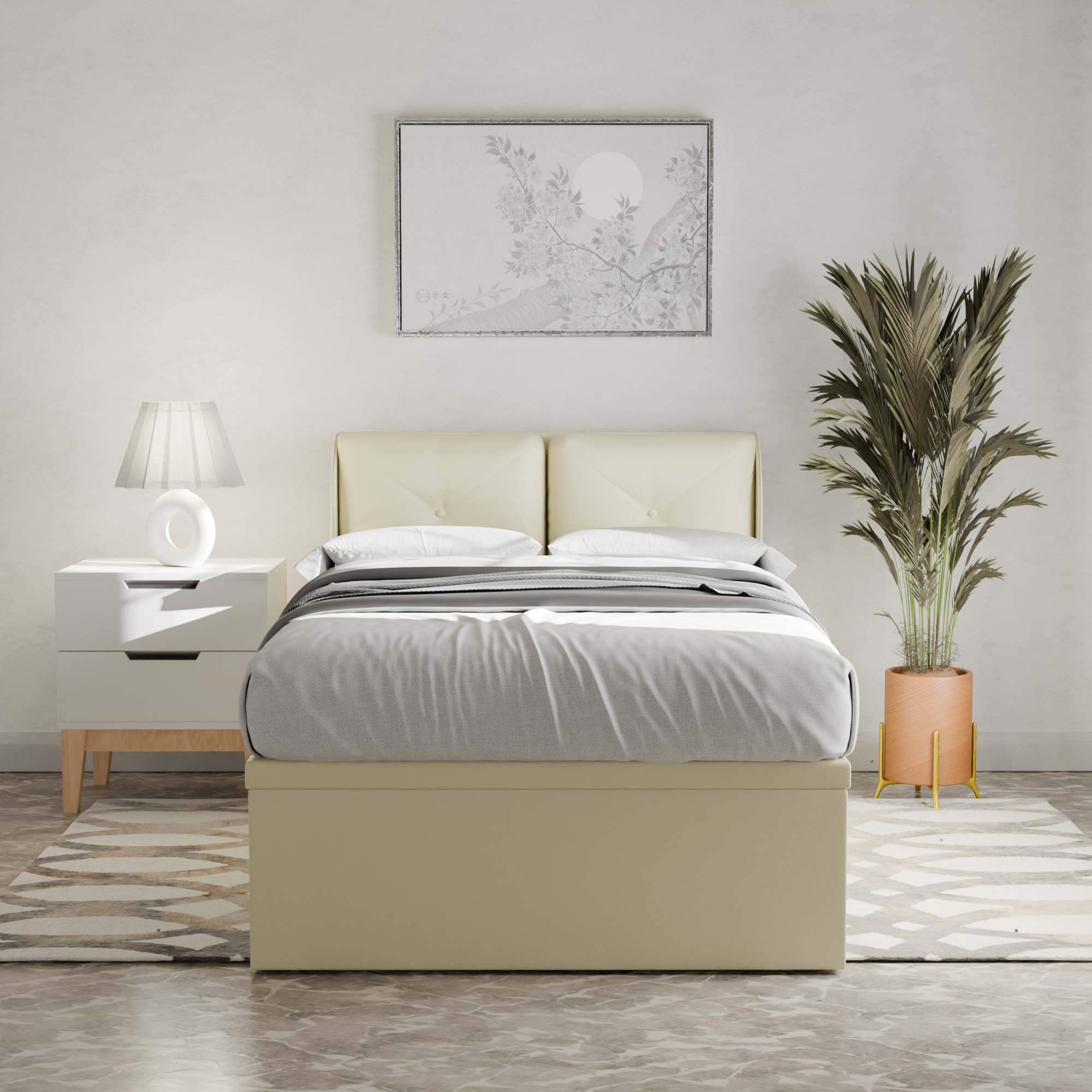 Kendrix Faux Leather Storage Bed Frame