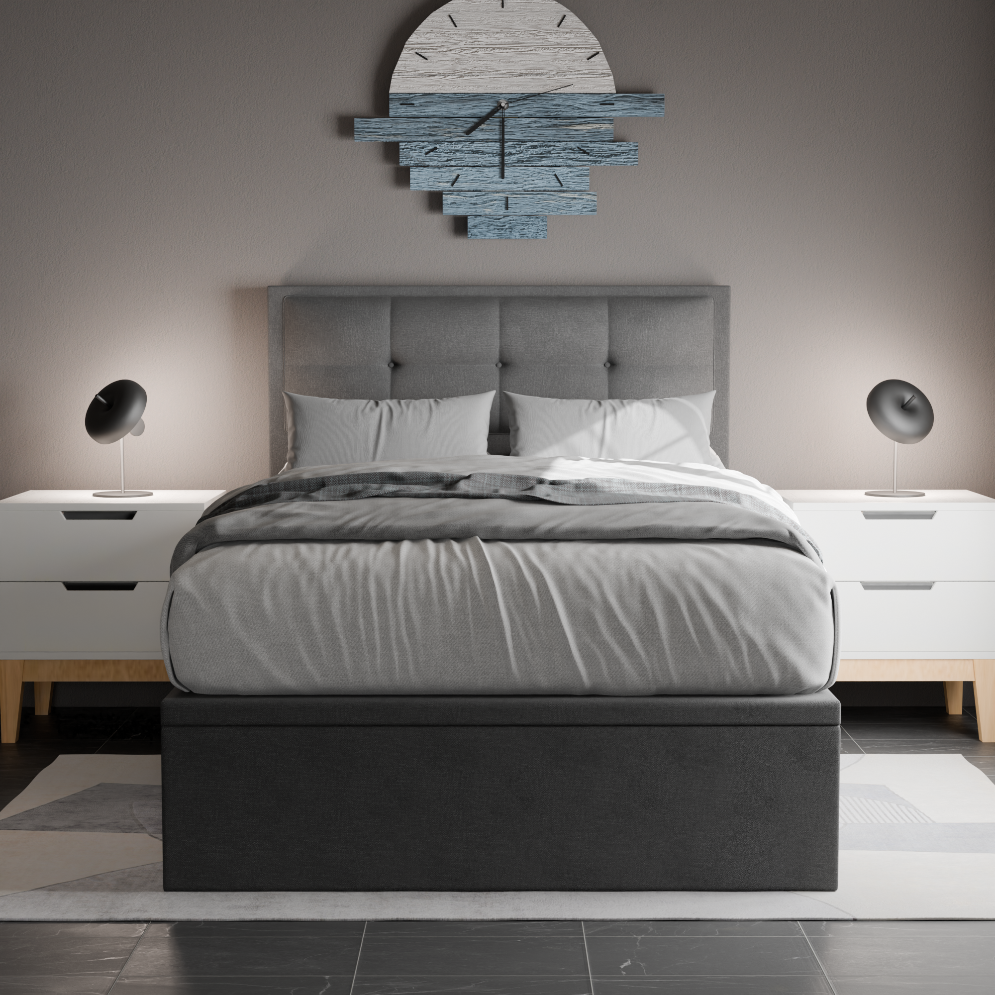 Melina Fabric Storage Bed Frame