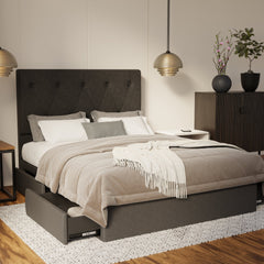 Valen Fabric Drawer Bed Frame (Water Repellent & Pet Friendly) By Somnuz