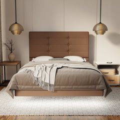 Kaelen Fabric Floating Bed Frame (Water Repellent, Pet Friendly & LED) By Somnuz
