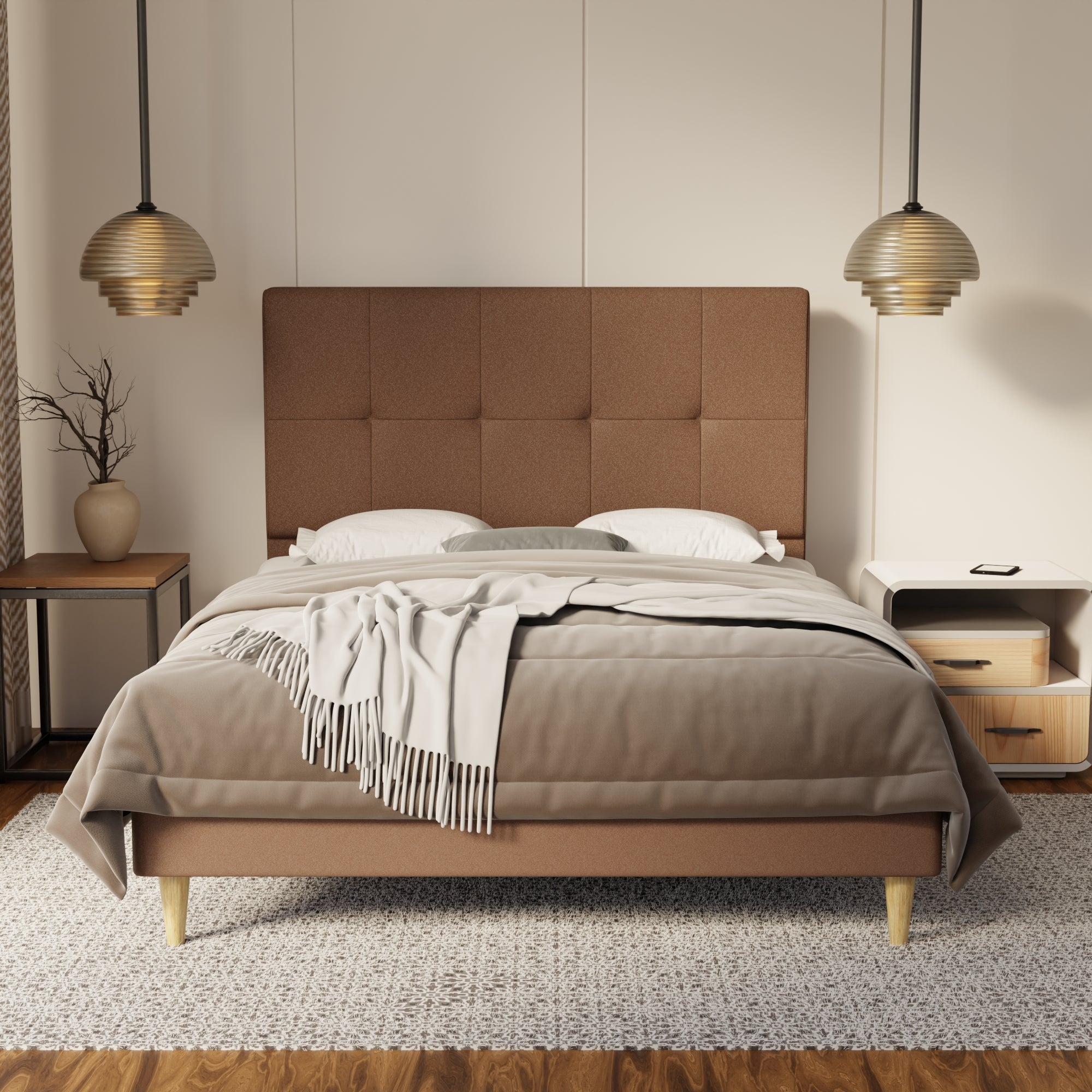 Marlowe Fabric Bed Frame (Water Repellent & Pet friendly) By Somnuz